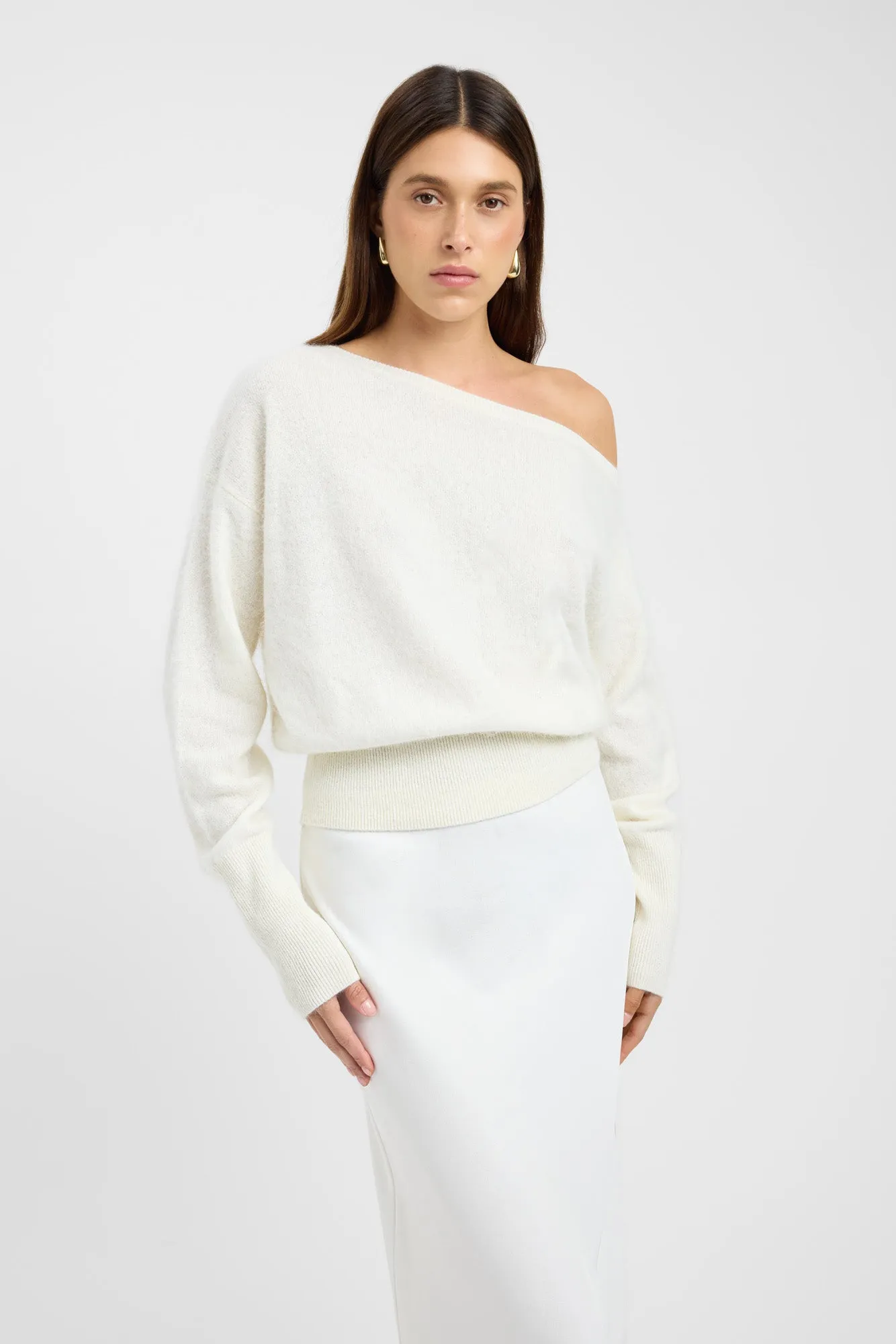 Shrink Resistant Treatment Layered Edge Trim Geneva One Shoulder Jumper