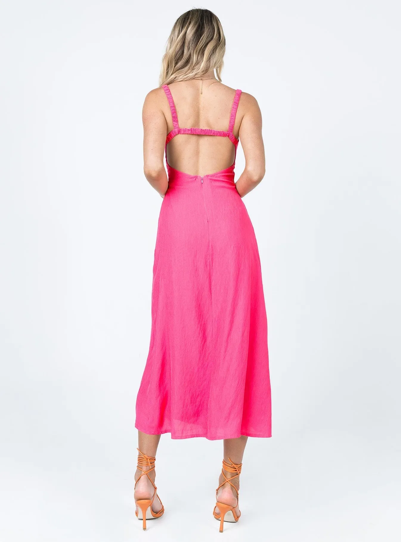 Practical work-to-play piece Georgia Midi Dress Pink