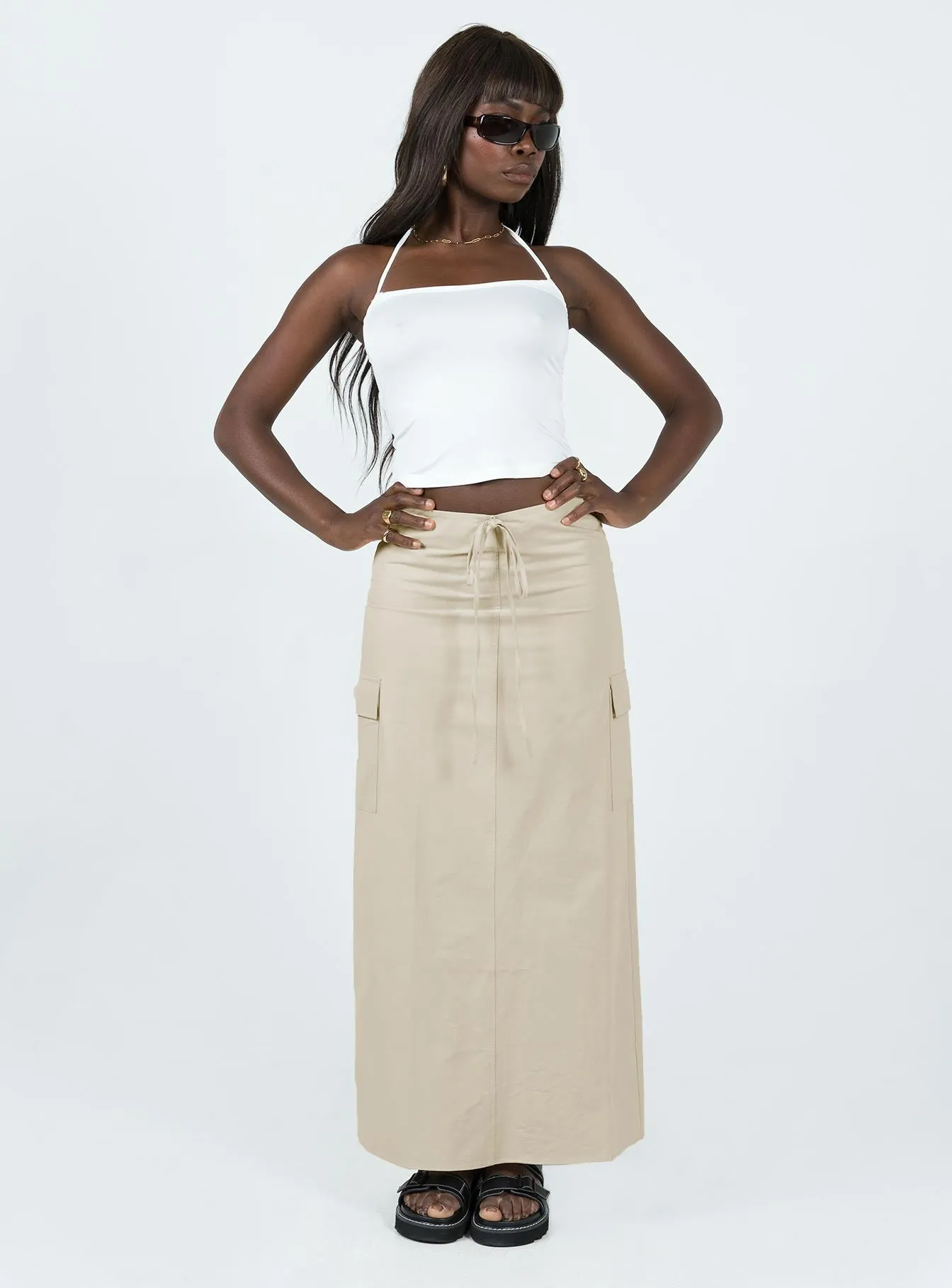 Casual Wear Giddings Cargo Maxi Skirt Beige