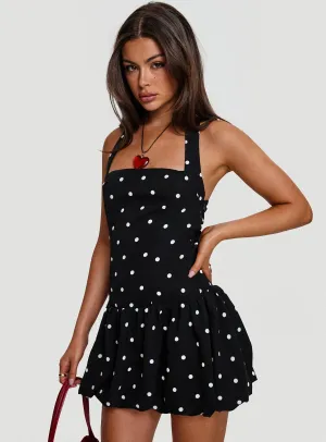 Gigli Bubble Hem Mini Dress Polka Dot Perfect Waist Youthful Feel