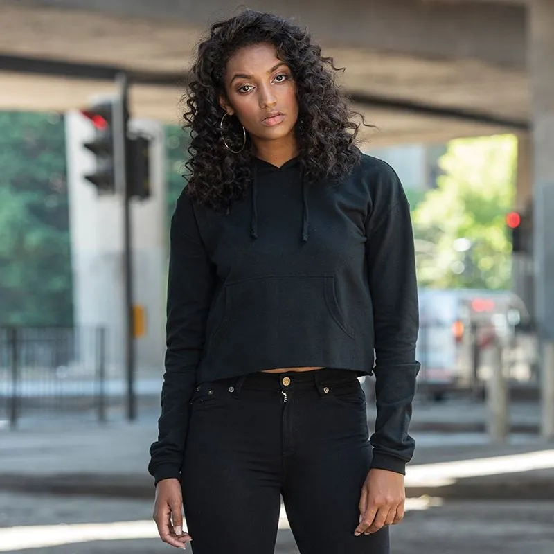 product bag functionality product rhinestone glamour Girlie Cropped Hoodie | HEATHER GREY