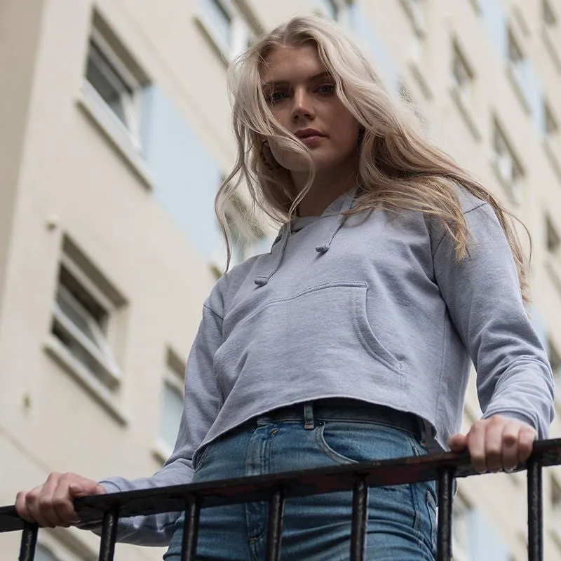 Chill Wearable Poplin Girlie Cropped Hoodie | HEATHER GREY