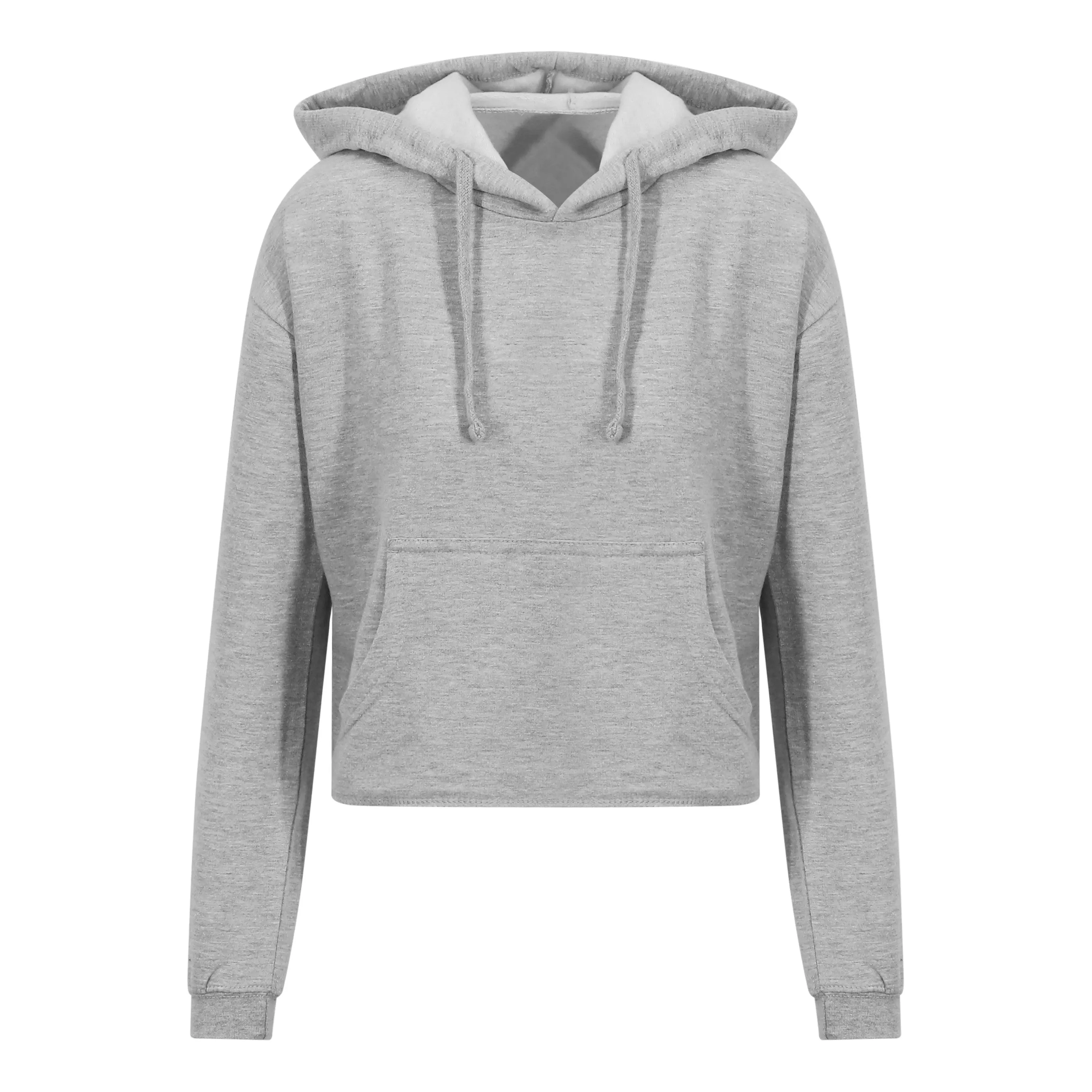 fit test Girlie Cropped Hoodie | HEATHER GREY