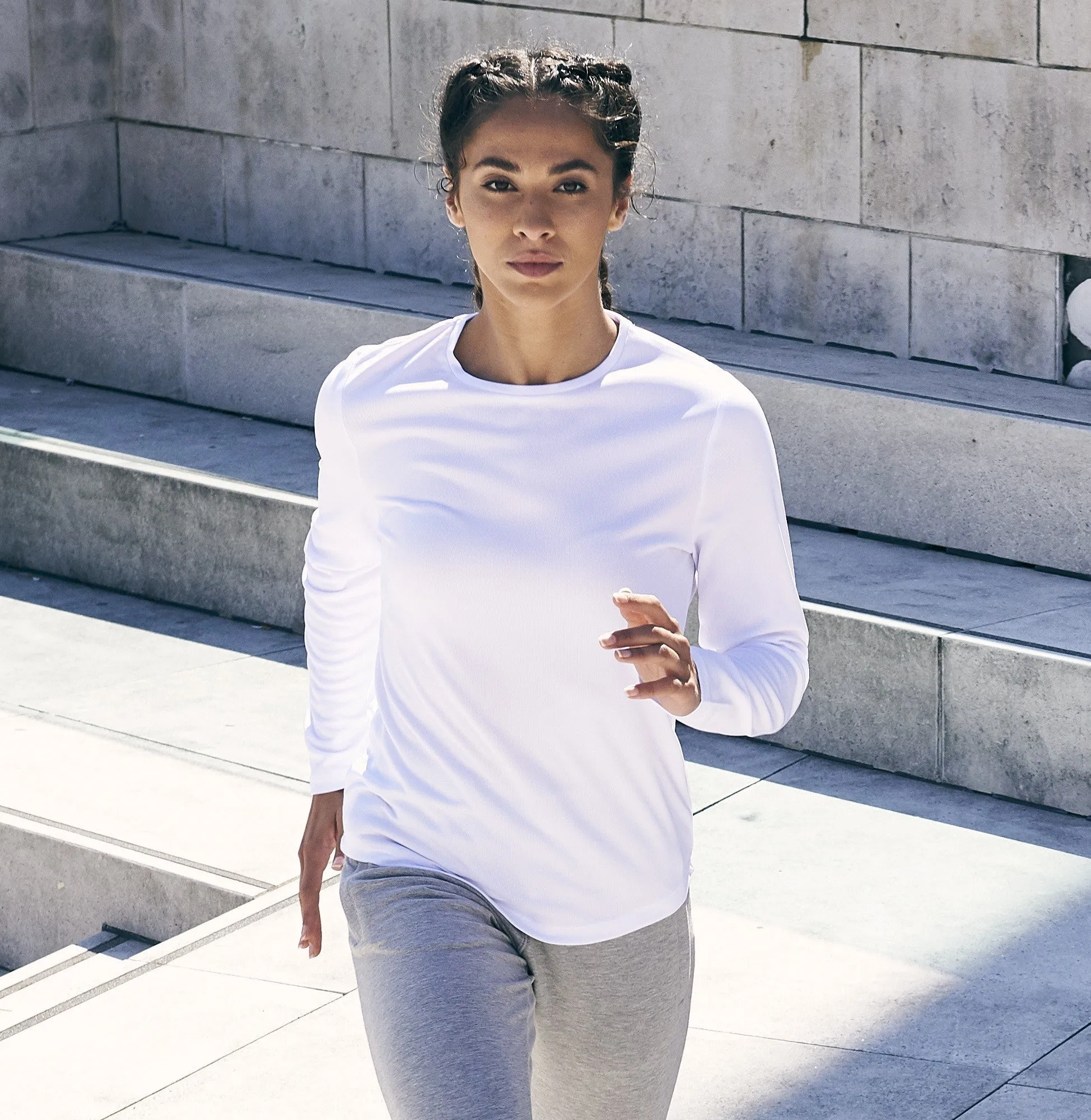 Girlie Long Sleeve Cool T | ARCTIC WHITE Active Design Wear Unisex Fit