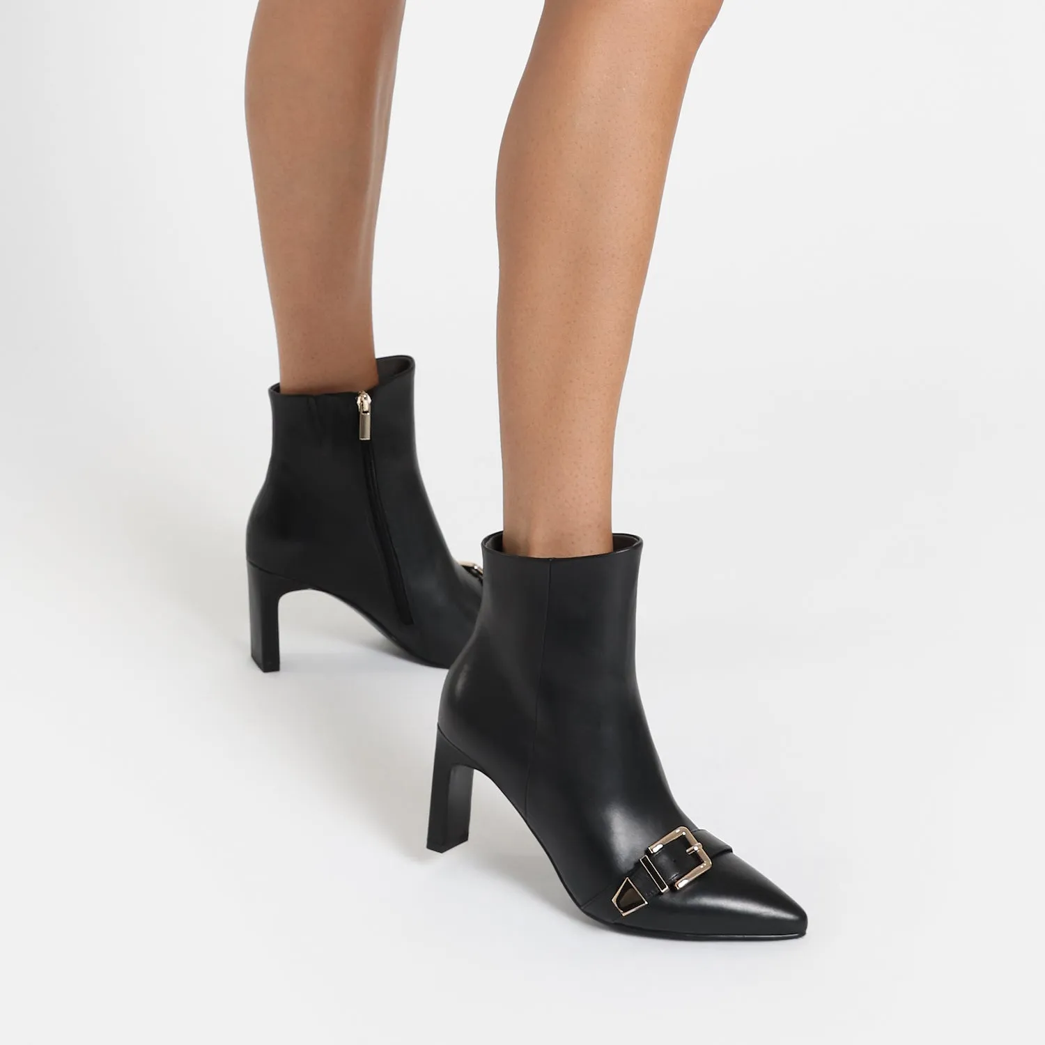 Rome Ltd Ed Ankle Boot | Black leather Smart High Heels