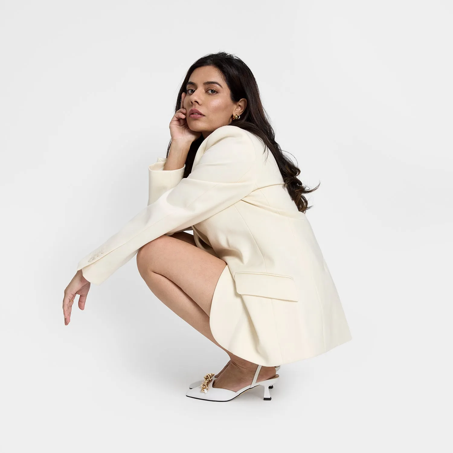 Sloane Slingback Heel | White Leather Energetic Mood