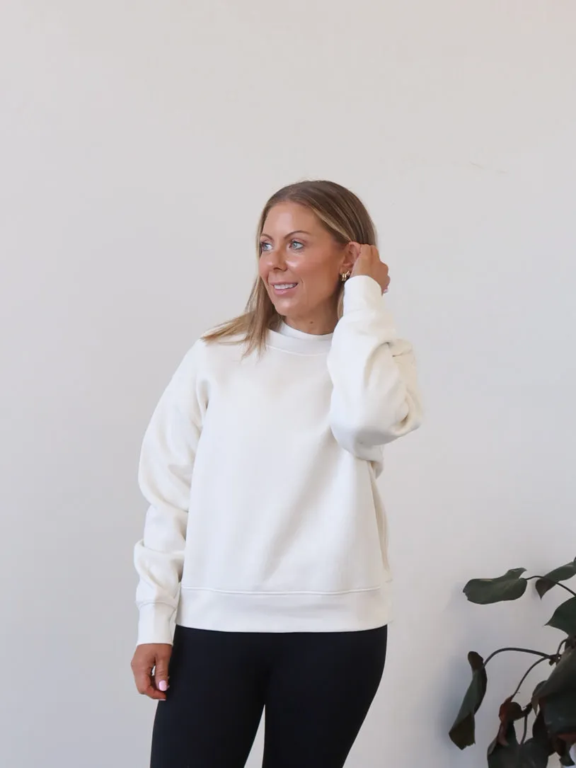 product marbled pattern Gracie Relaxed Crew - Ecru