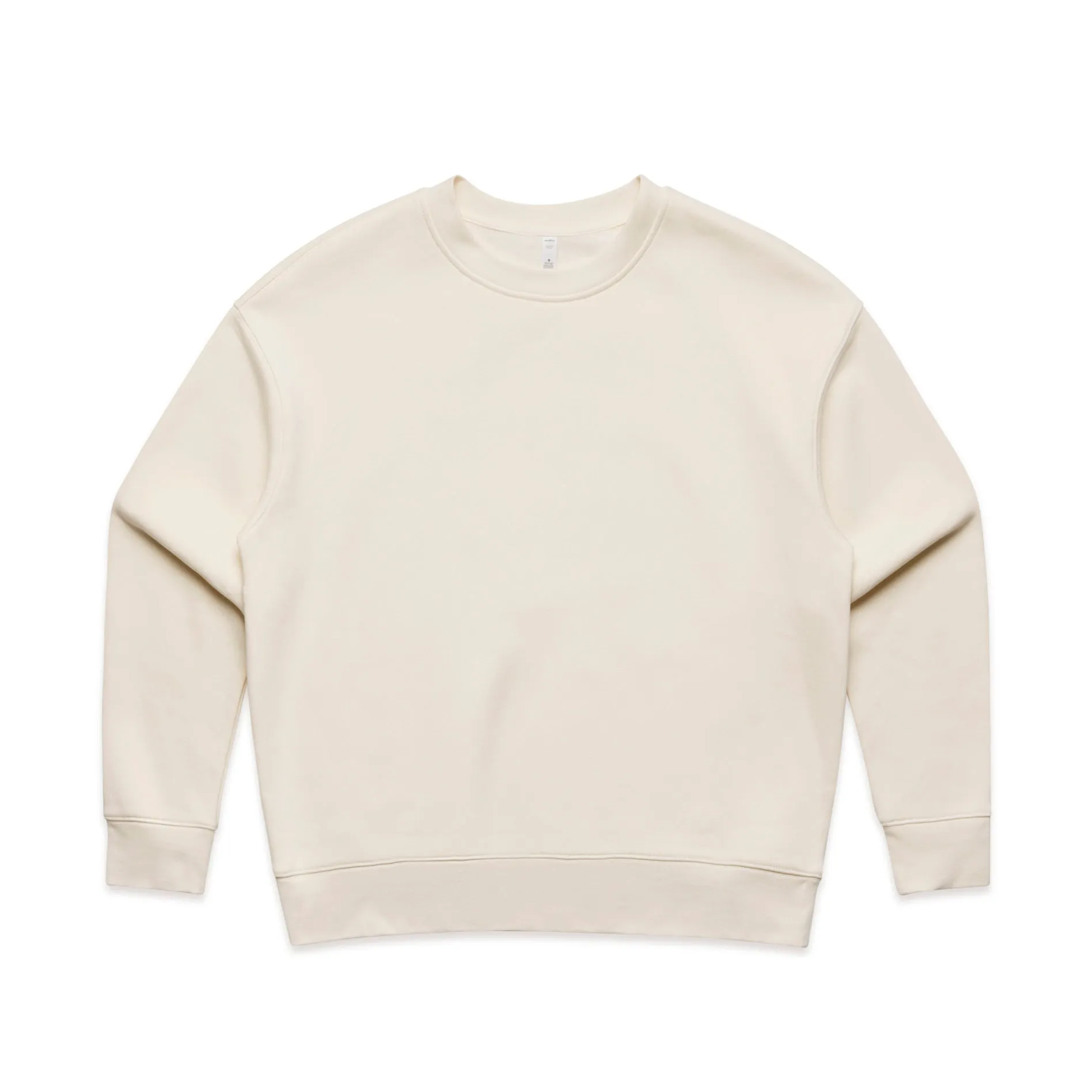label accents Lightweight Design Gracie Relaxed Crew - Ecru