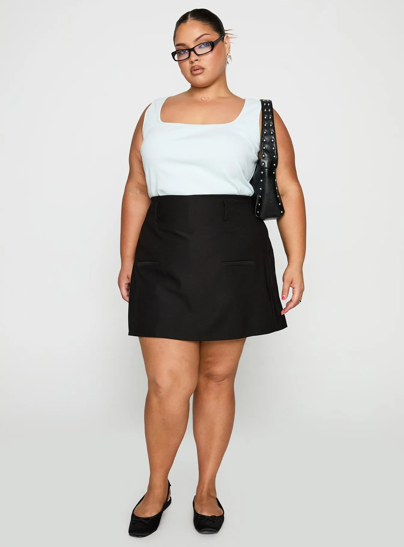 Grant My Wish Mini Skort Black Curve Minimal Design