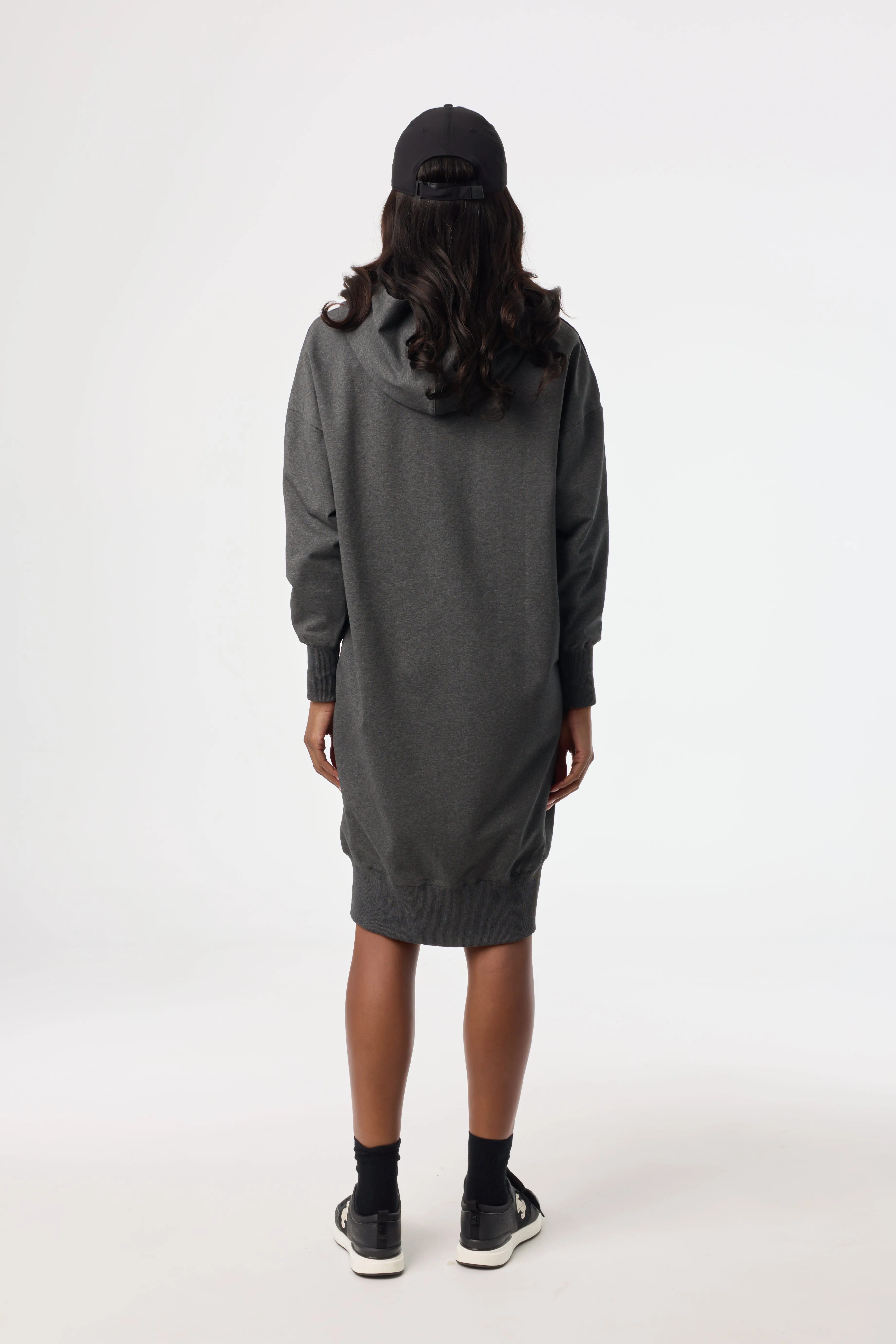 Soft Harmony Grey Zipper Sweatshirt Dress