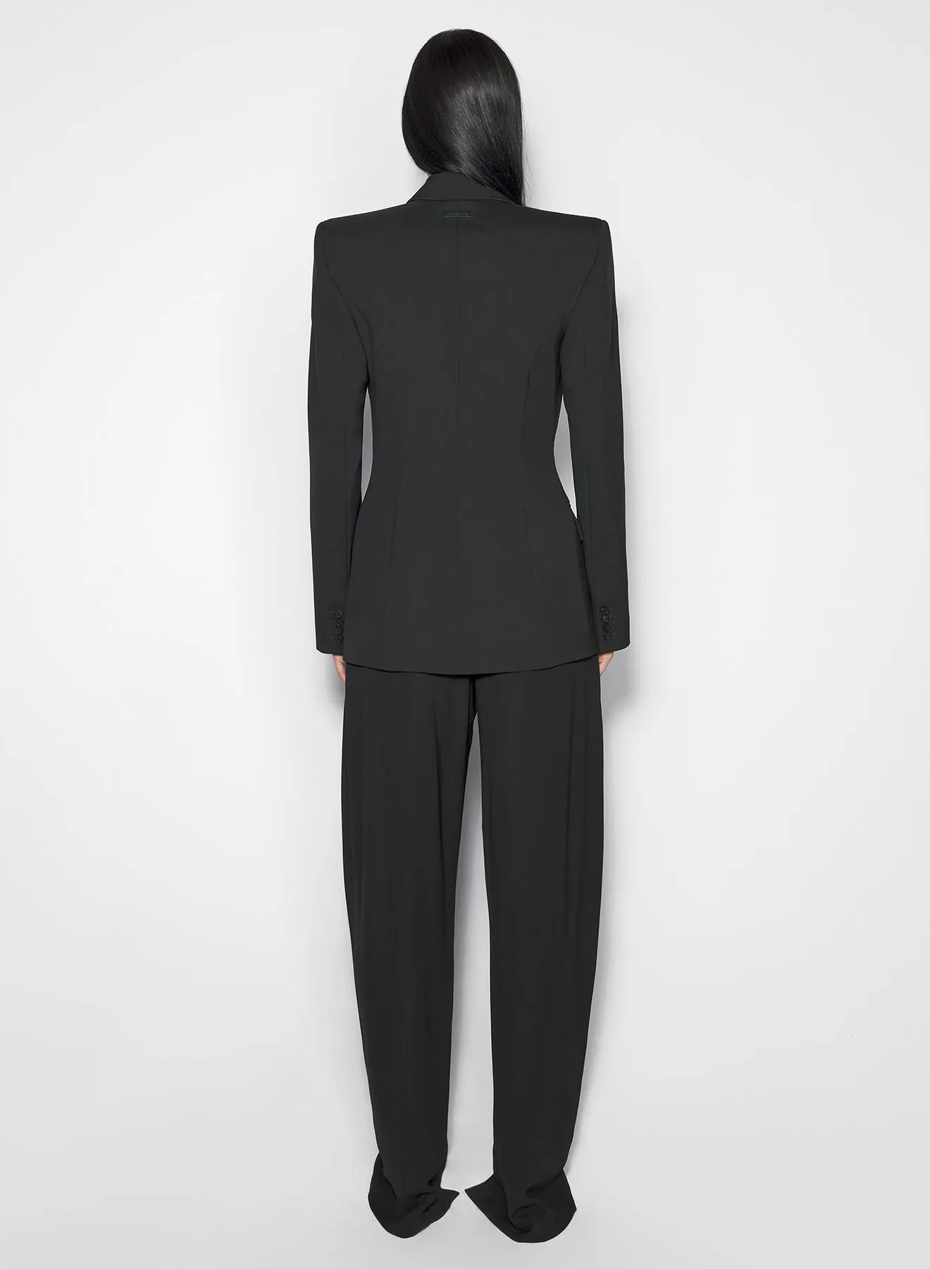 black pierced tailored jacket Quick Dry Material ReinforcedElasticHem