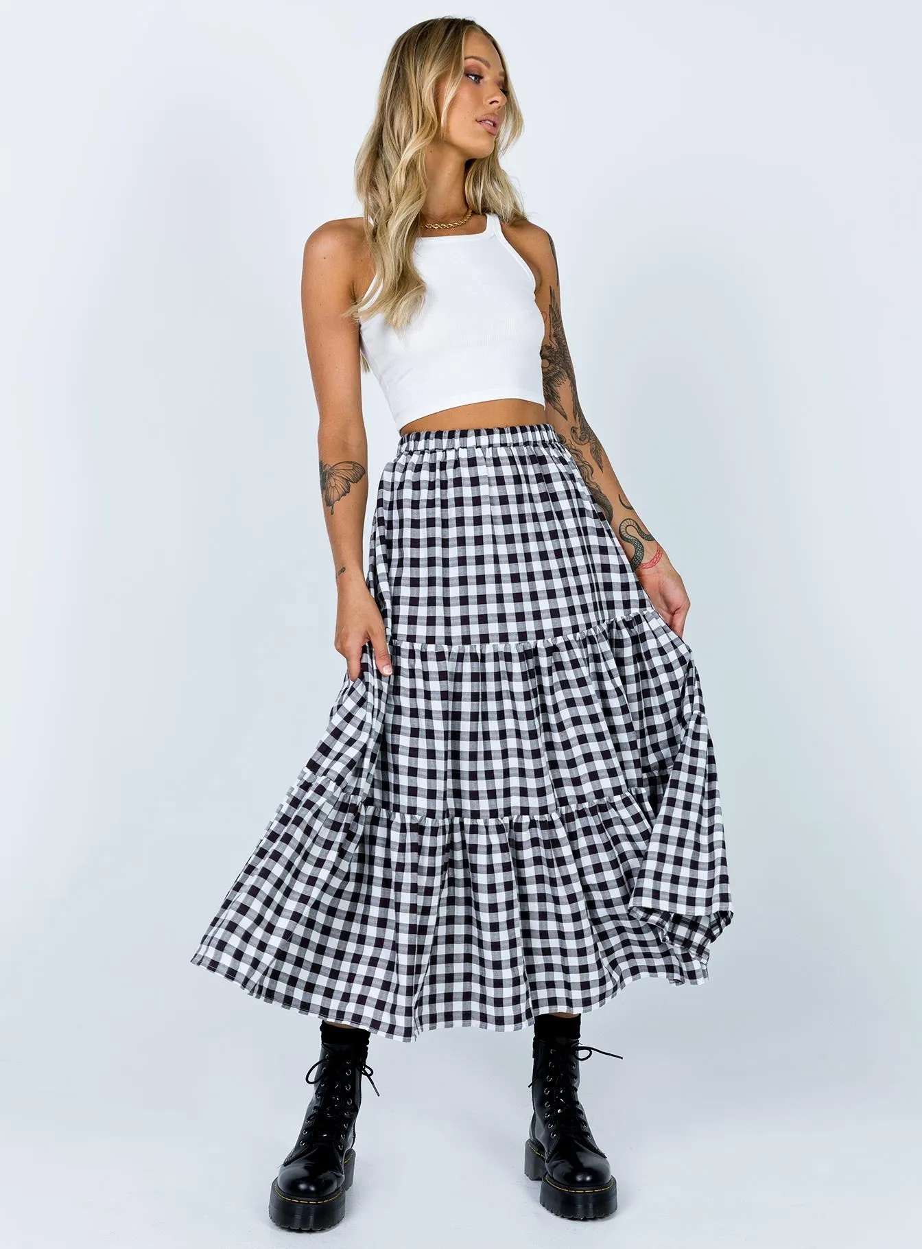 Hale Midi Skirt Black / White Style Fusion