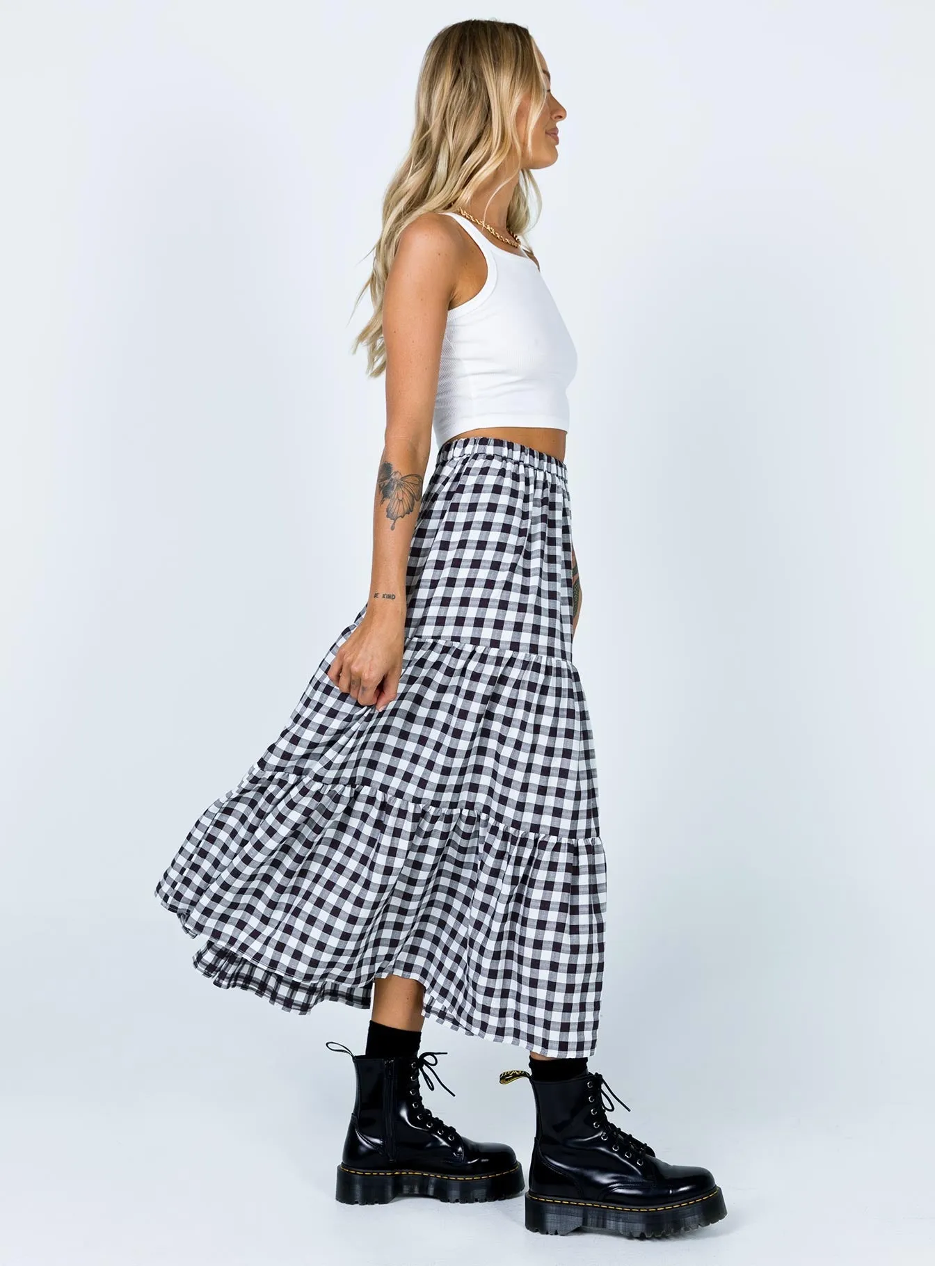 Hale Midi Skirt Black / White Fashion Combo