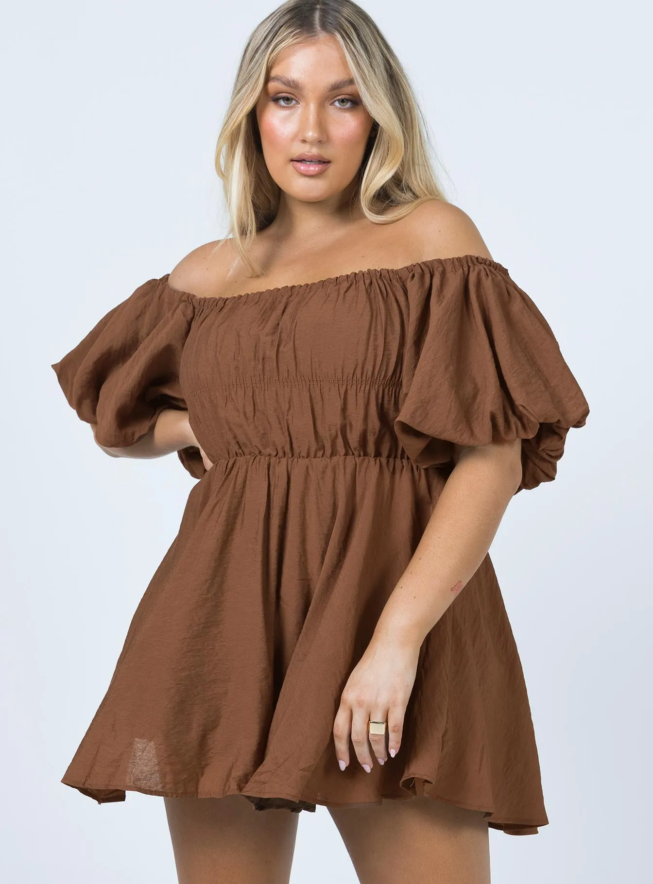 Halton Mini Dress Brown Minimal Harmony