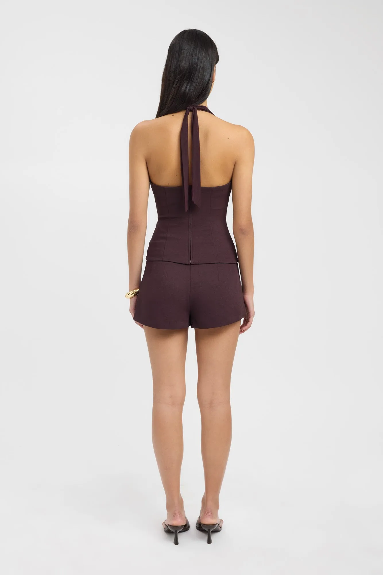 Oyster Low Rise Short suede look