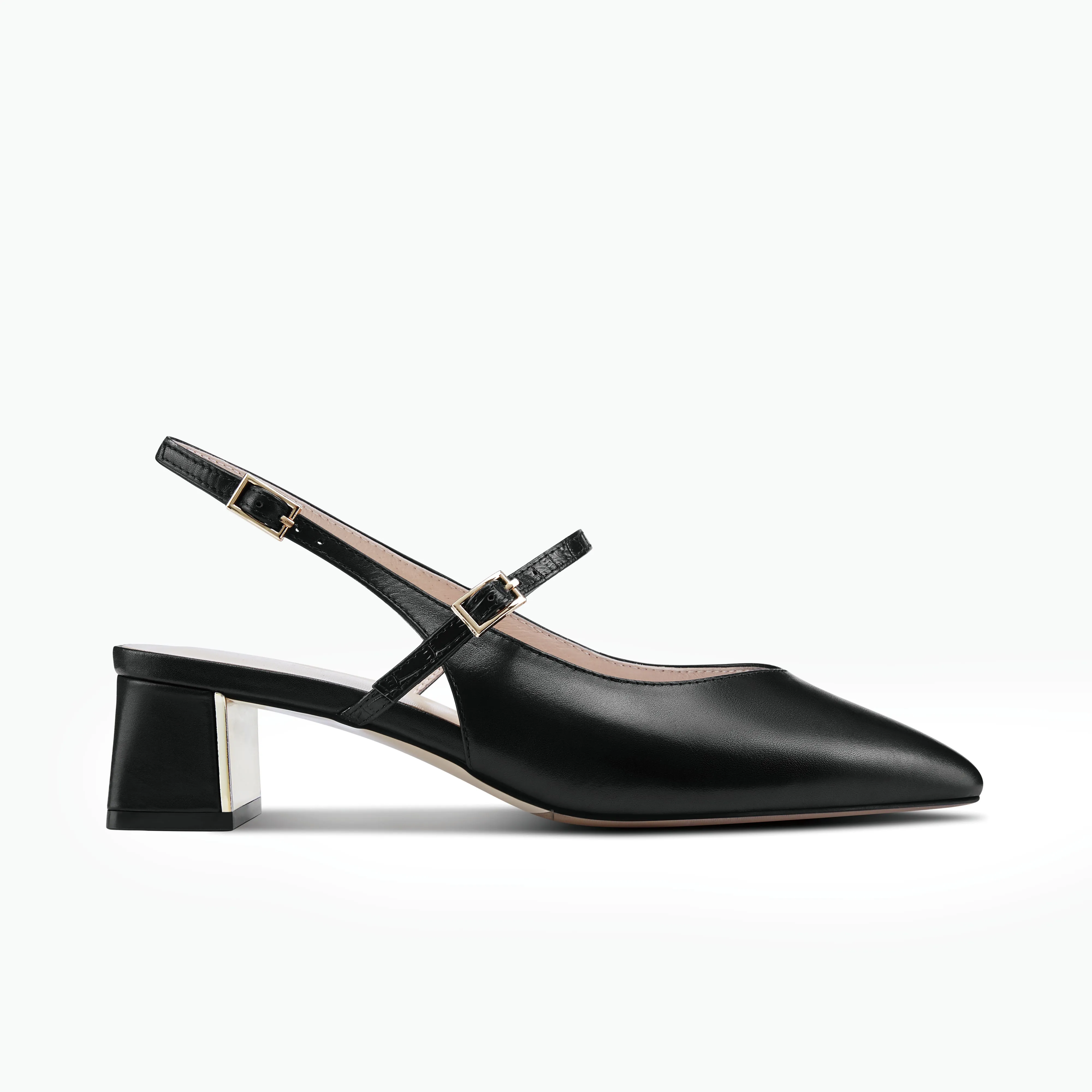 Confident Mood Harper Slingback Heel | Black leather
