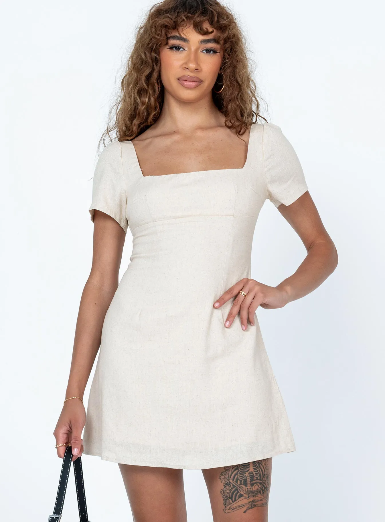 Versatile Piece Hastings Mini Dress Beige