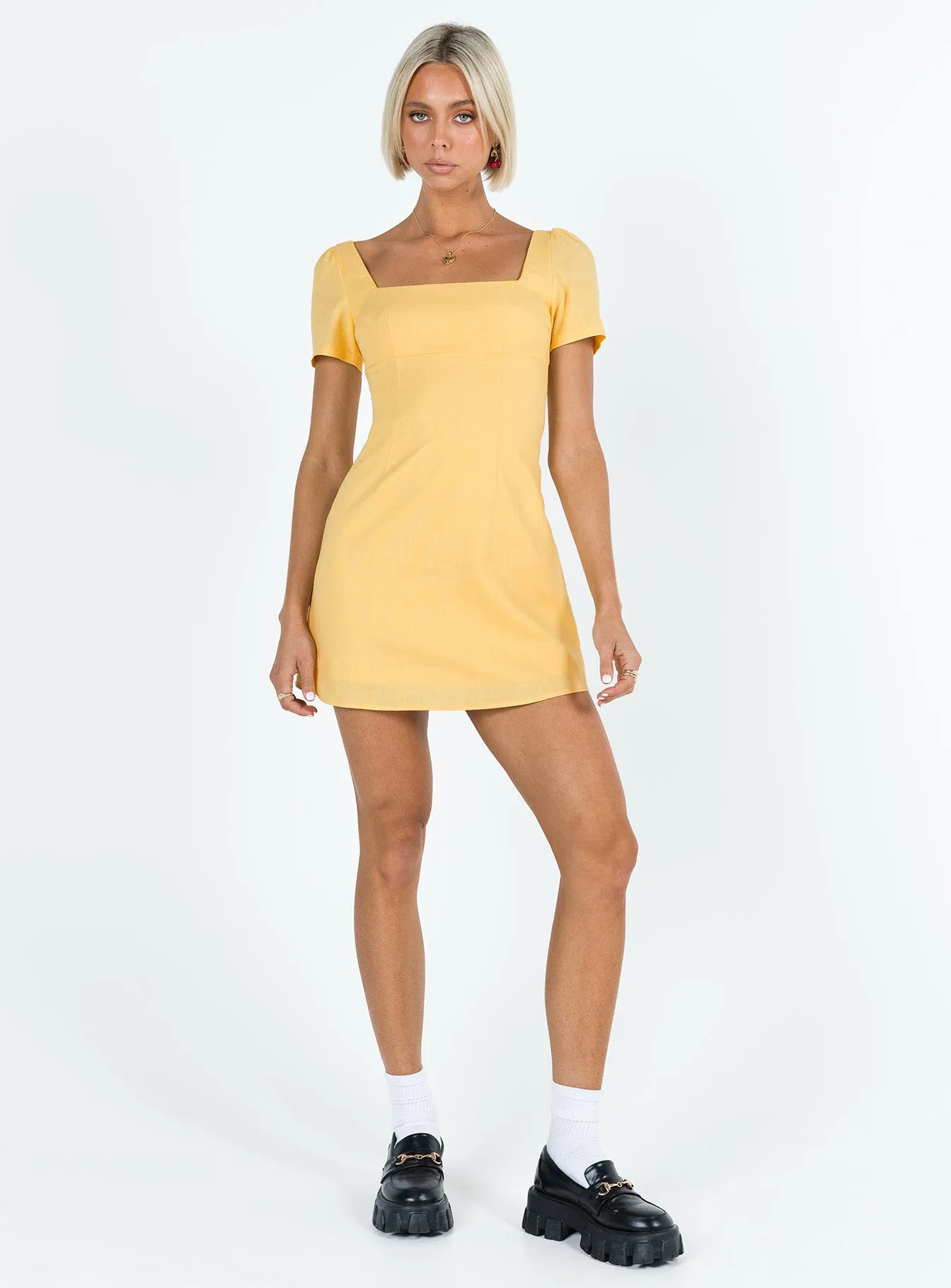 Hastings Mini Dress Yellow Interchangeable-Detail