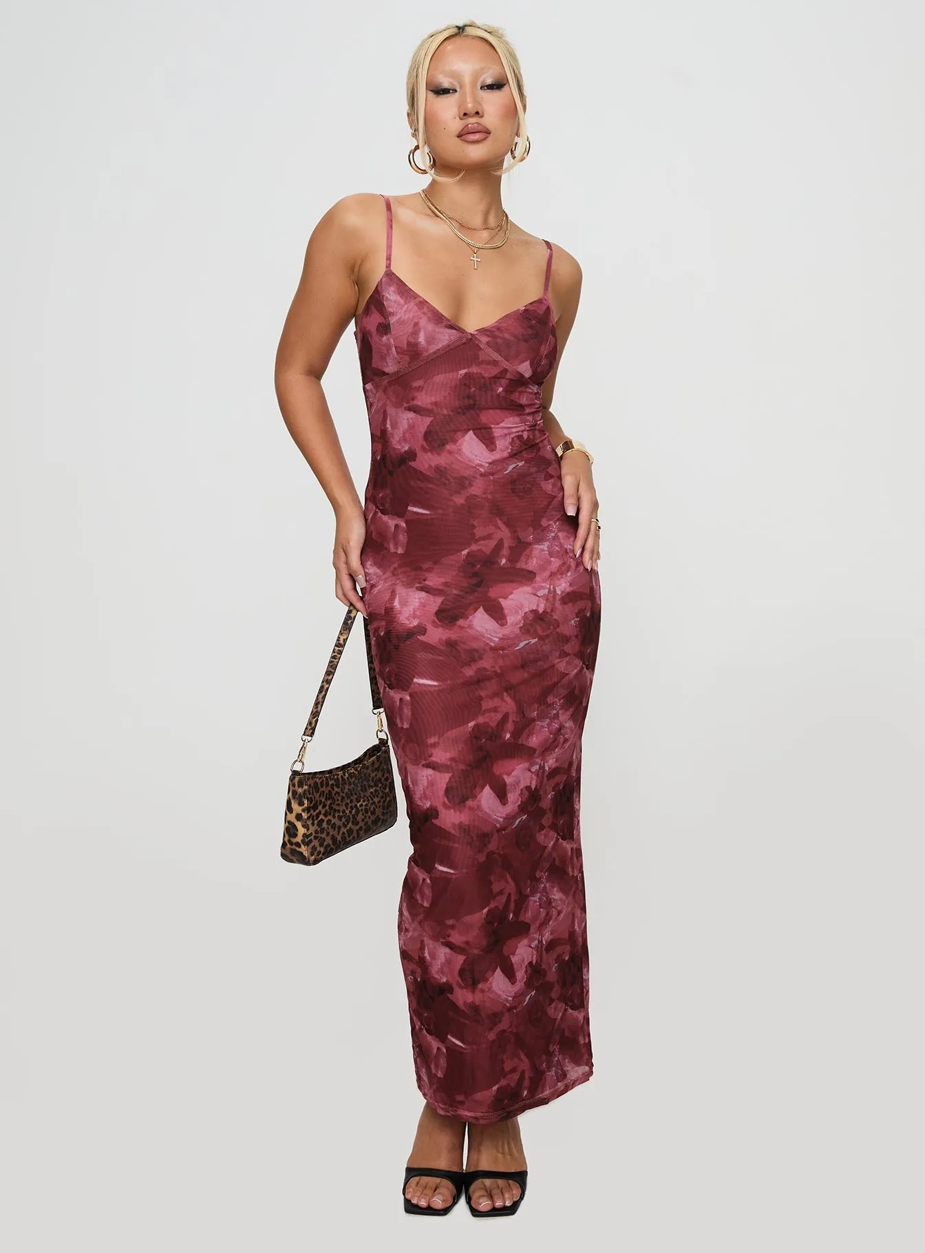 Hathaway Maxi Dress Burgundy Floral Seasonal Must-Have