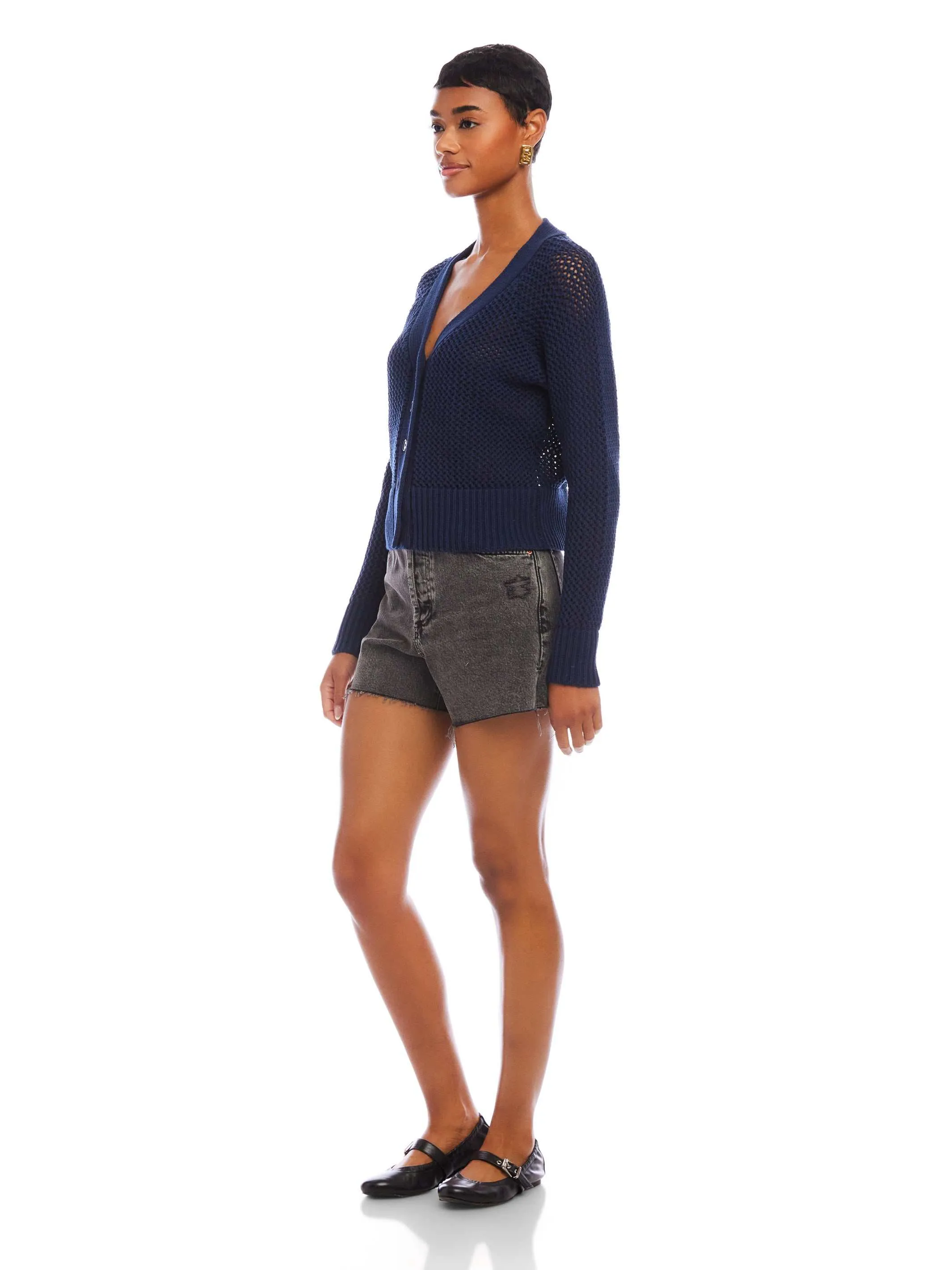 Ellen Crochet Cardigan Sweater Easy Comfort Simple Outfit