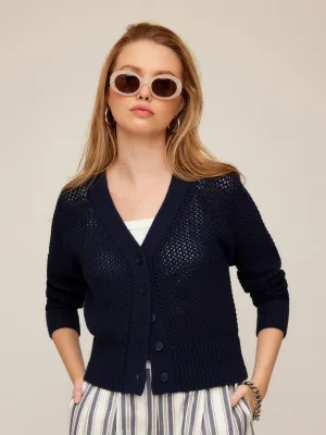 Ellen Crochet Cardigan Sweater Office Casual Look Versatile Layer