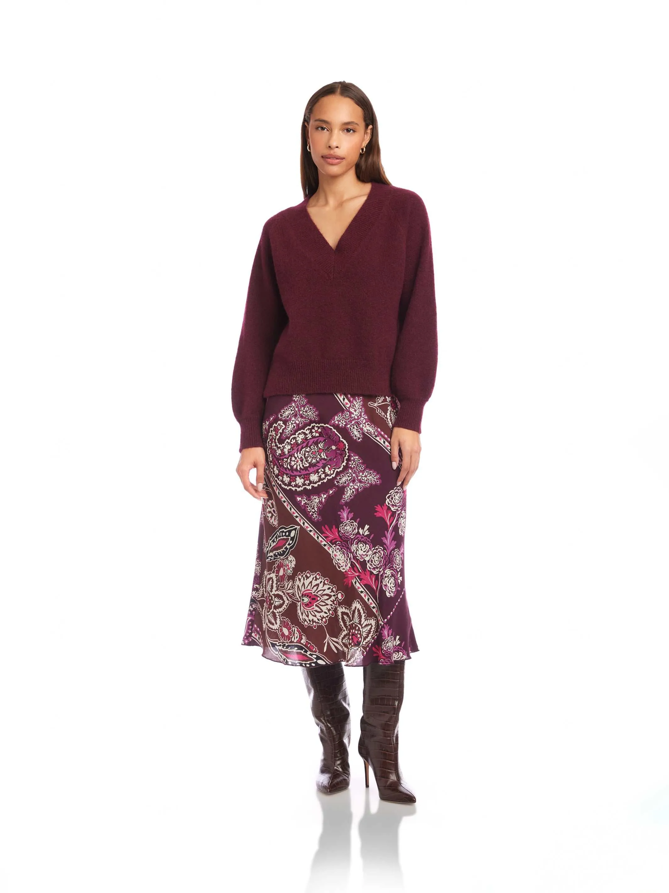 Heather V-Neck Sweater Everyday Comfort