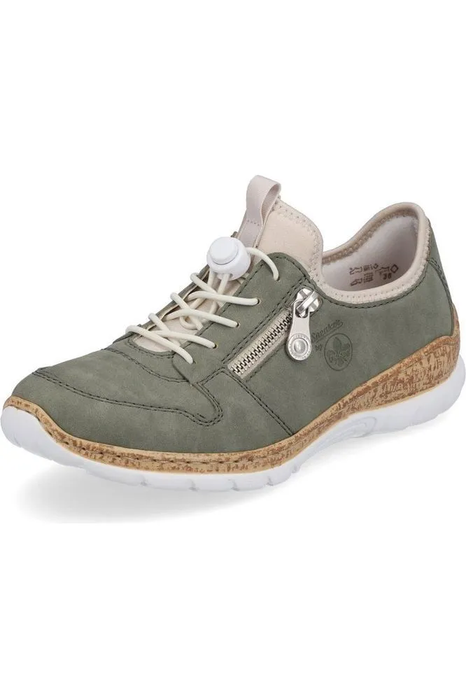 Rieker Ladies trainer N42G0-52 in Khaki Team Match