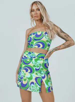 Public Desire Mini Skirt Multi Tie Dye Style