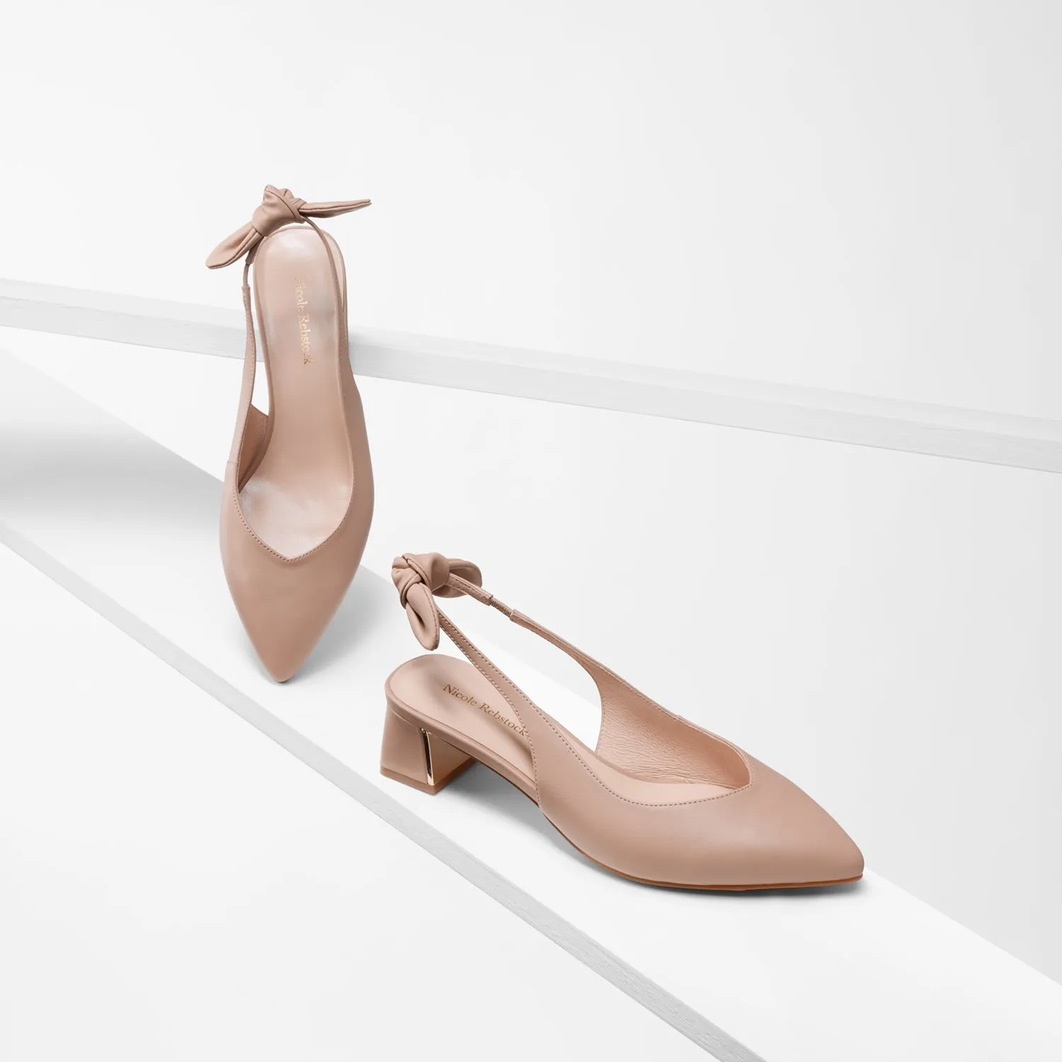 Youth Style Hudson Slingback Heel | Nude leather