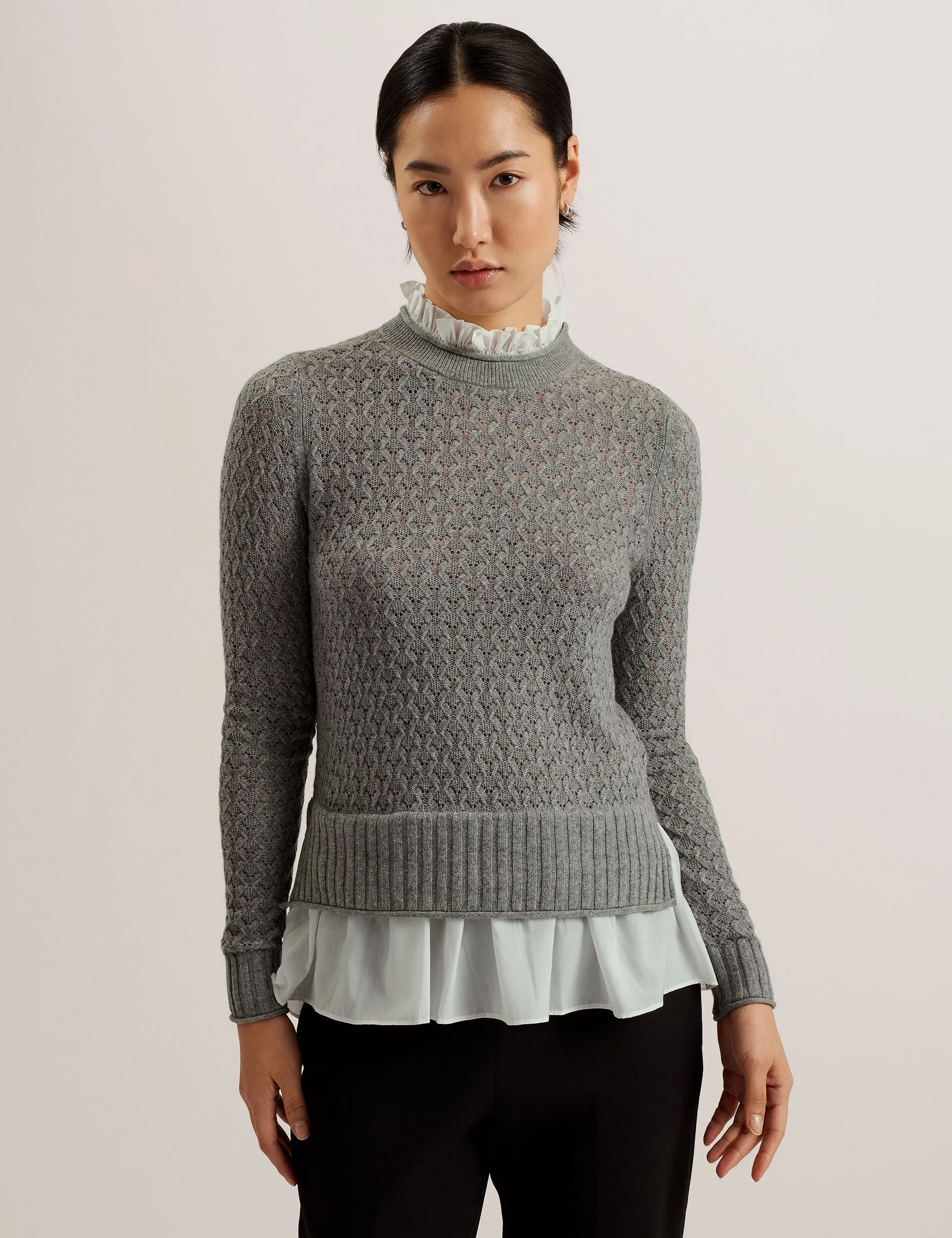 weekday look Layered Knit Design HOLINAS | GREY