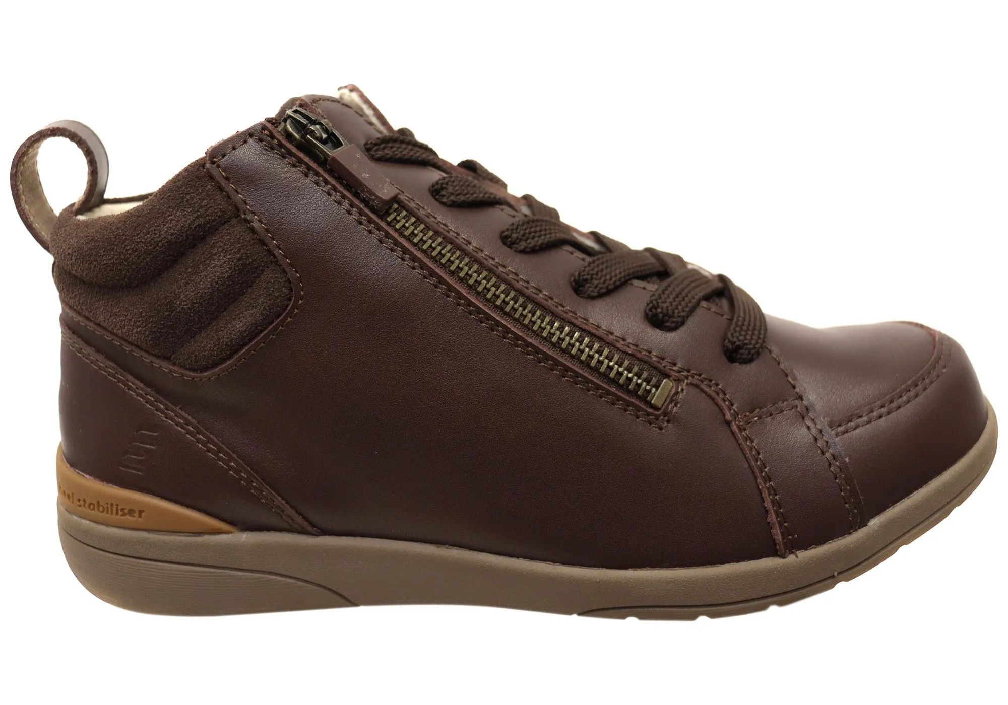 Compression Molded Sole Homyped Odette Boots Womens Supportive Wide Fit Leather Ankle Boots