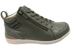 Homyped Odette Boots Womens Supportive Wide Fit Leather Ankle Boots Adjustable Running