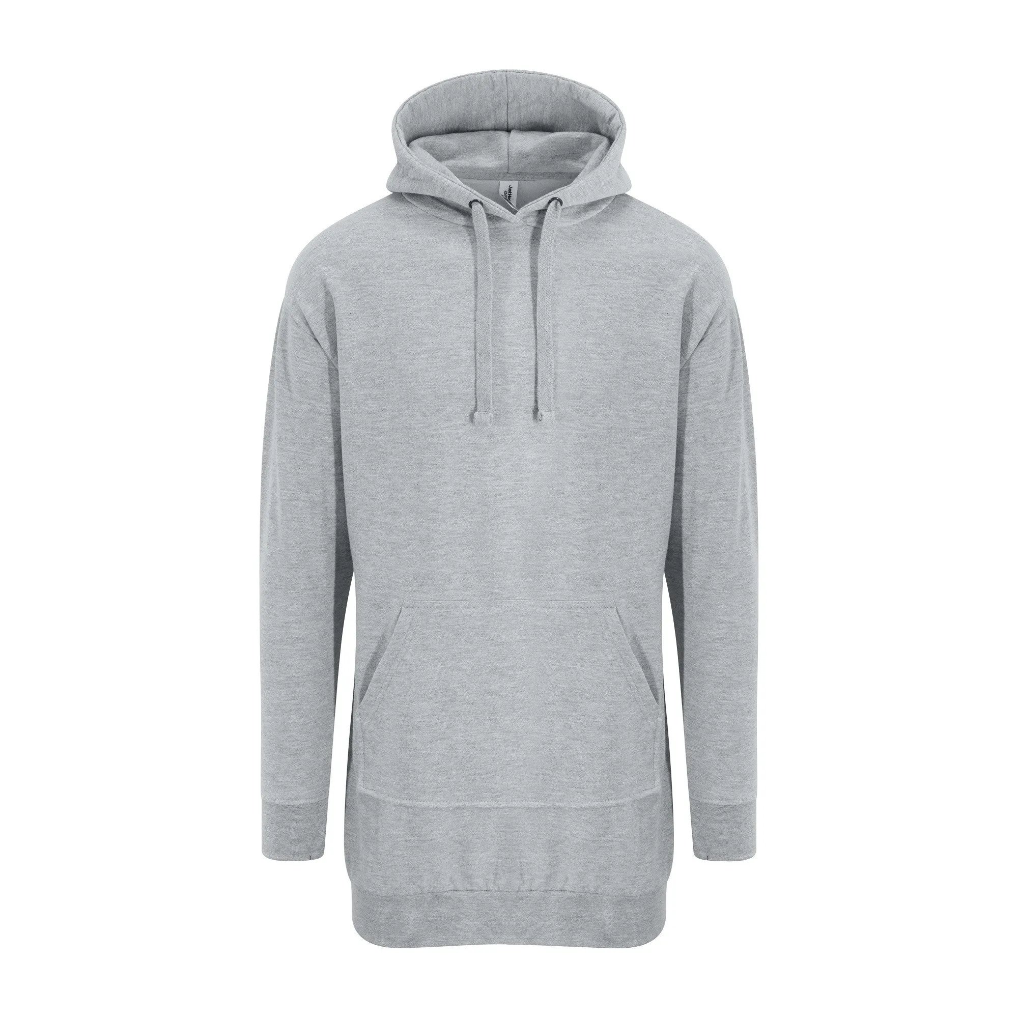 label accents Hoodie Dress | HEATHER GREY