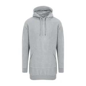 label accents Hoodie Dress | HEATHER GREY