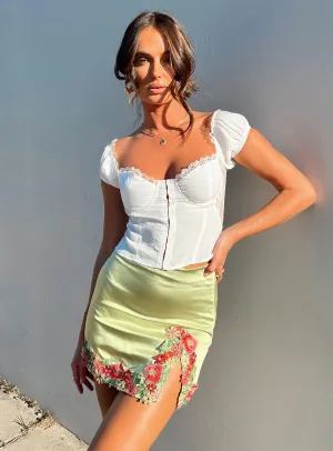 Simple Comfort Creative Look Kenzie Mini Skirt Green