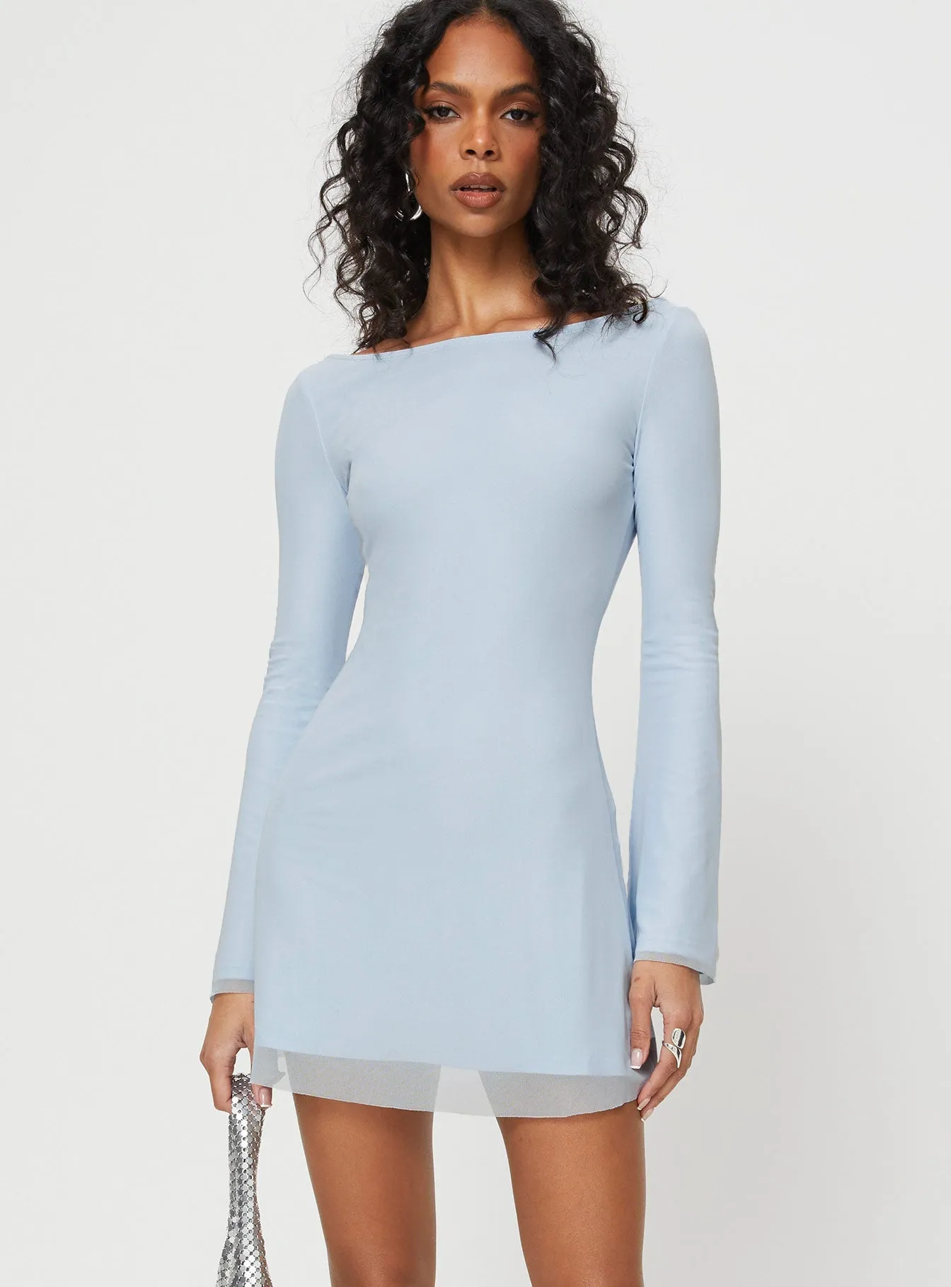 Fall Inspired Lukea Long Sleeve Mini Dress Blue