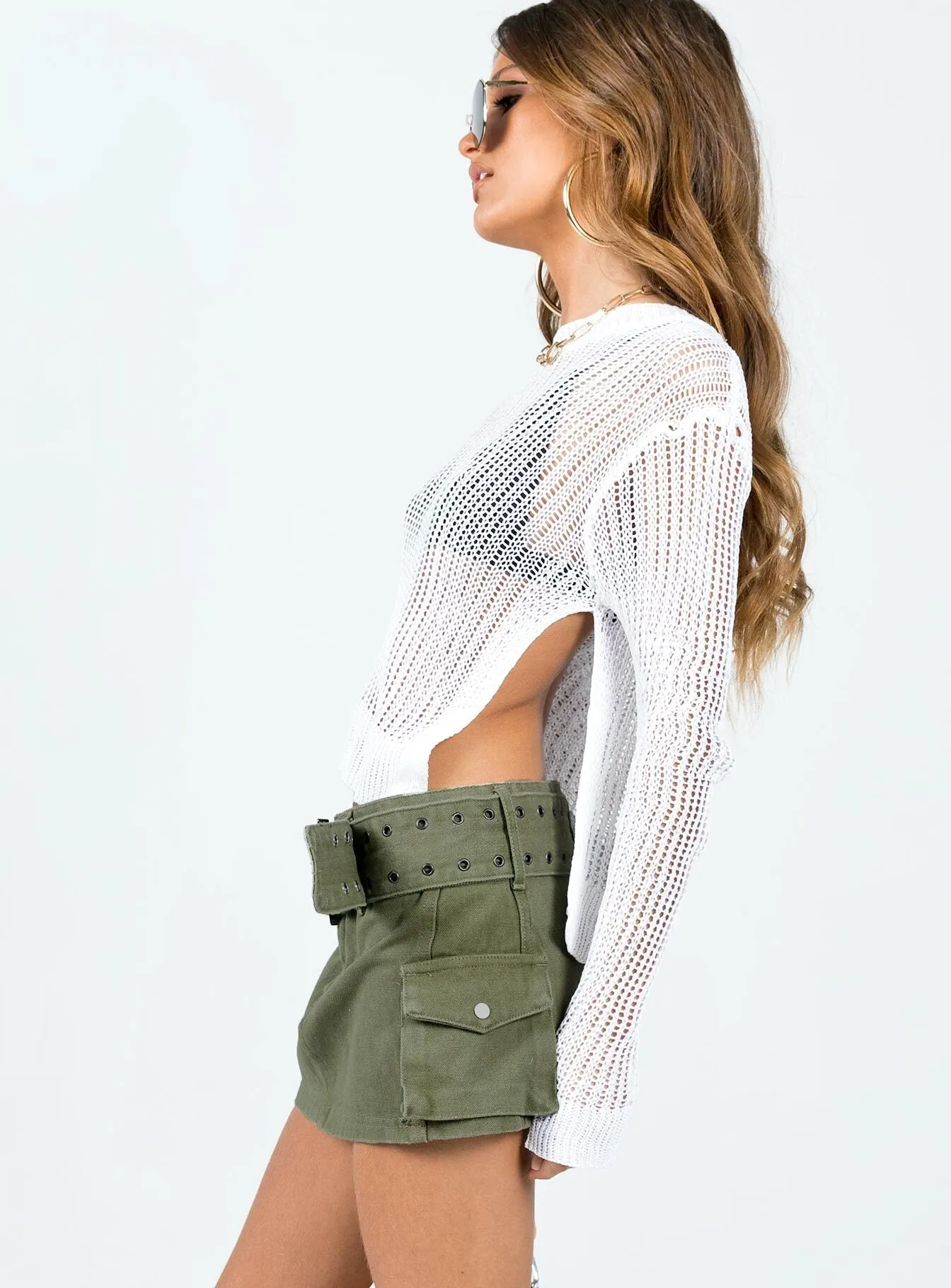 Organic Cotton Iconic Cargo Mini Skirt Khaki