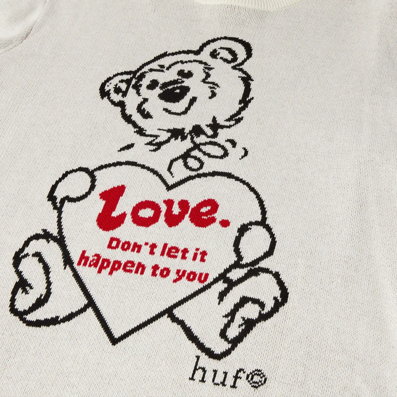 Odor Resistant Fabric Huf Womens Bad News Crewneck Sweater Bone