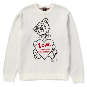 Huf Womens Bad News Crewneck Sweater Bone All Day Wear