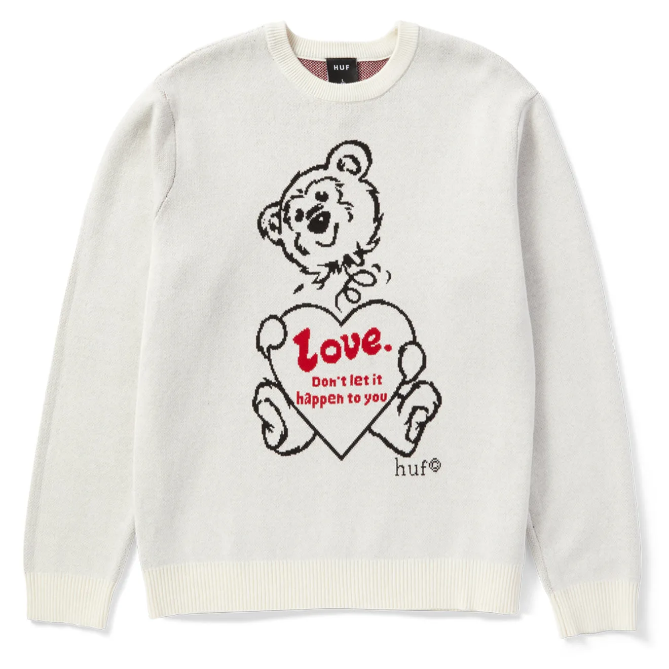 Huf Womens Bad News Crewneck Sweater Bone All Day Wear