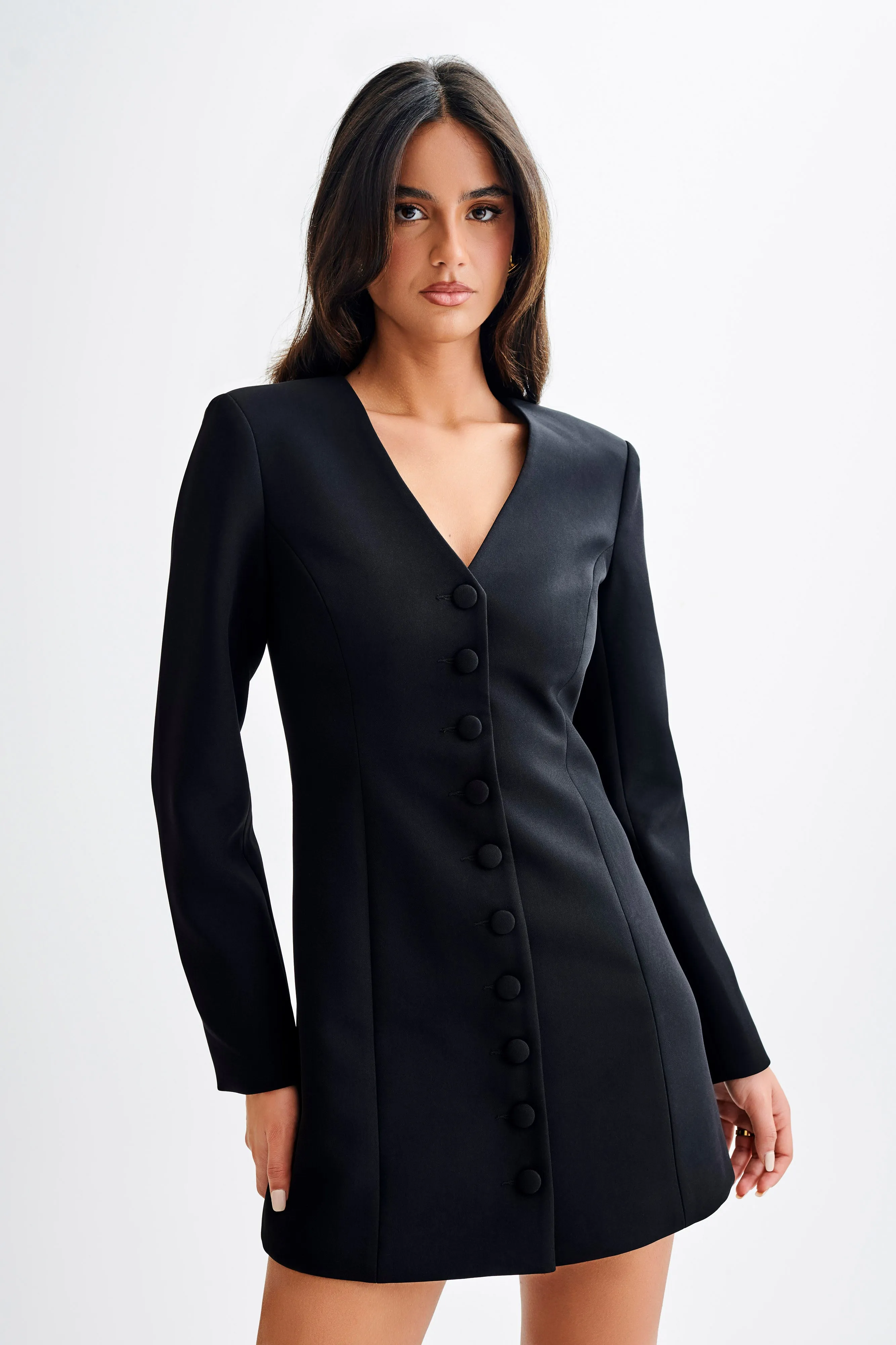 Hurley Long Sleeve Blazer Mini Dress - Black Thermoregulating Lining