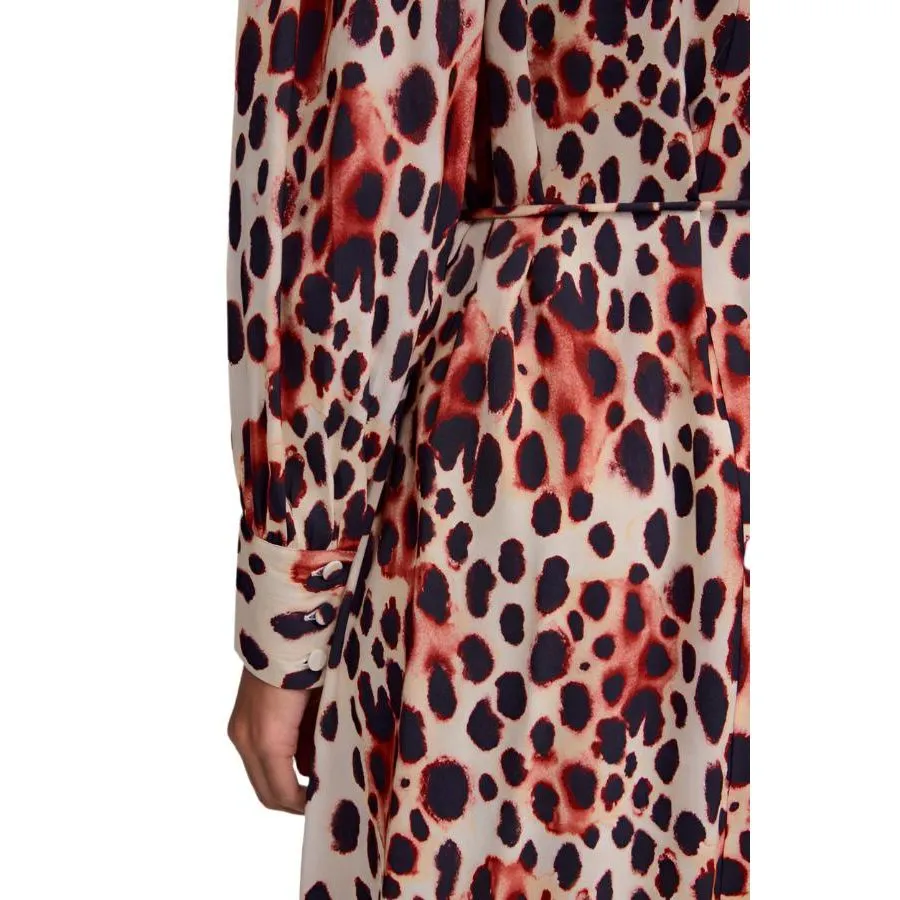 Sustainable Fabric comfortable for standing Ichi Womens Yasmeen Dress Cranberry Animal Aop