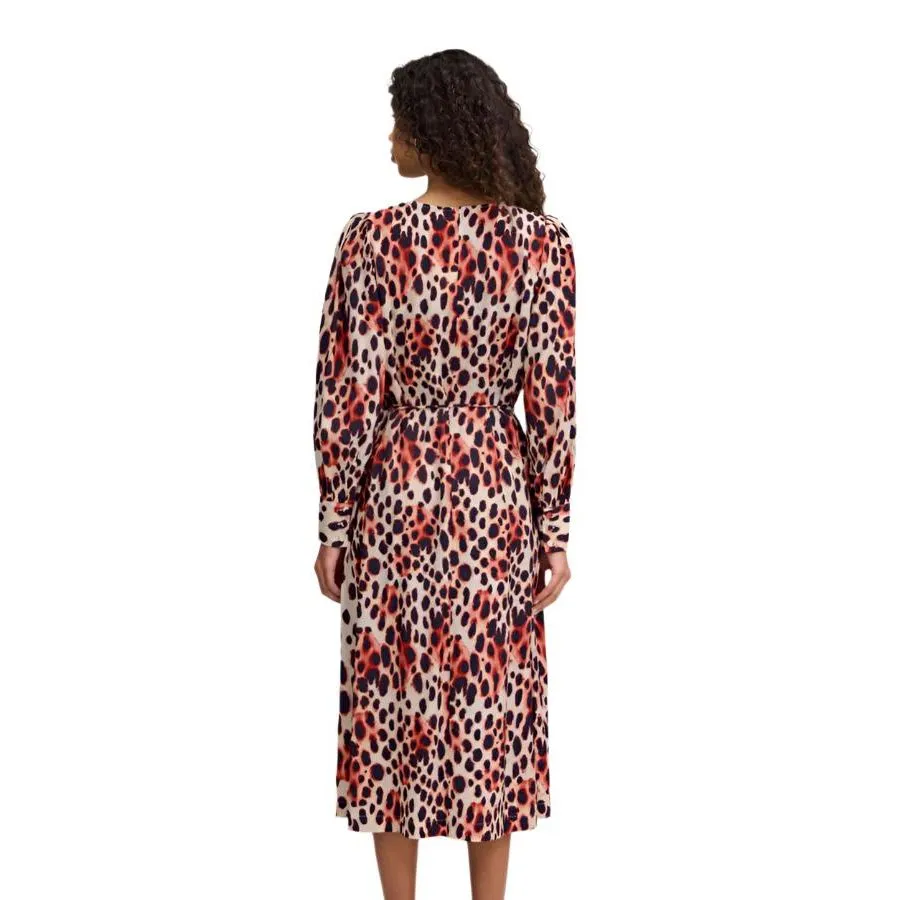 Ichi Womens Yasmeen Dress Cranberry Animal Aop birthday wear