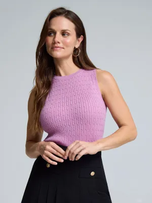 Classic Warmth KnitCuff Reinforcements Cable Knit Sleeveless Sweater