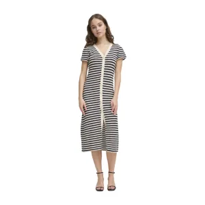 product launch Snuggly Fit Ichi Womens Dress Lorianna Total Eclipse/Birch Stripe