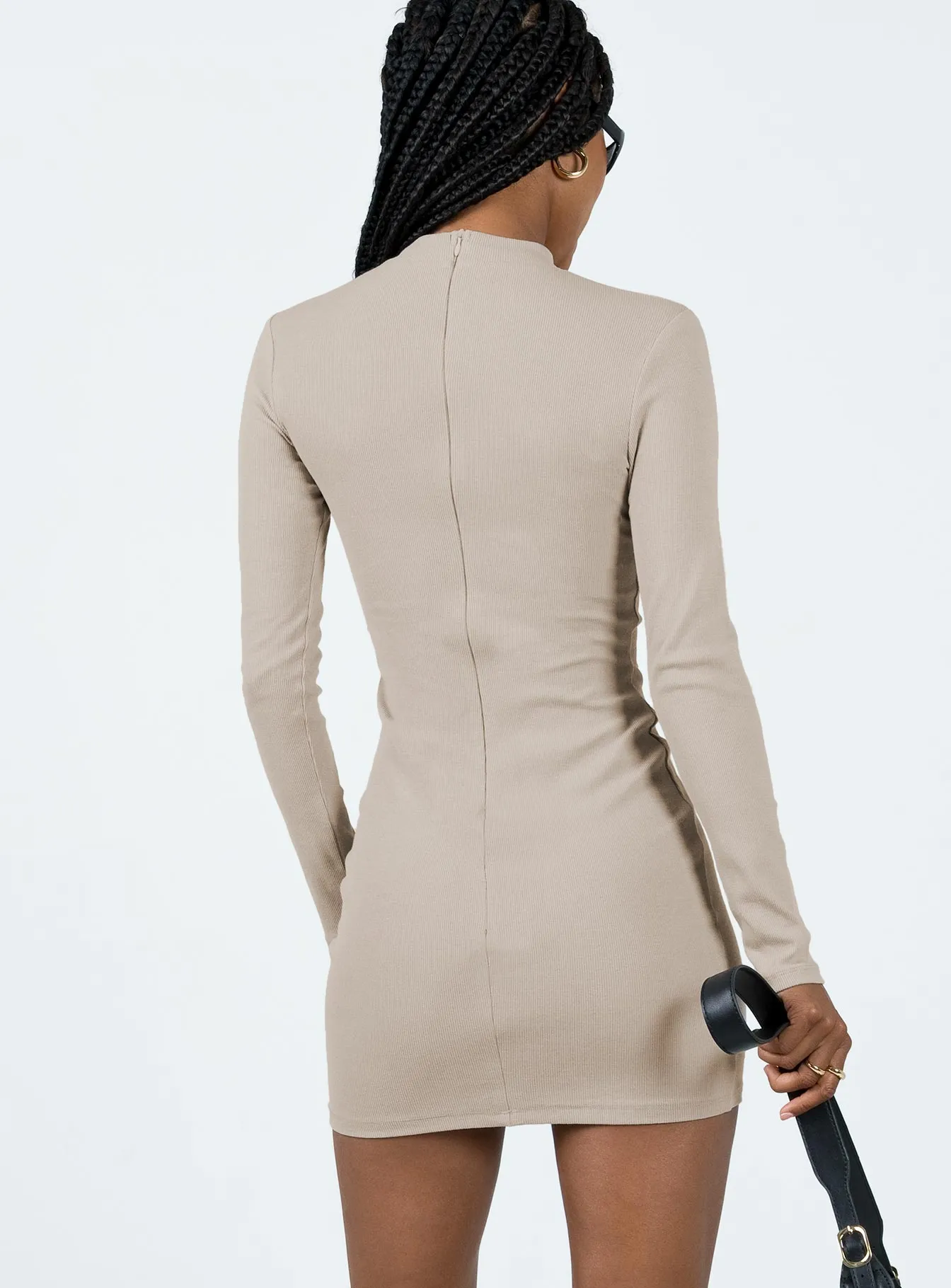 Soft Motion Diani Long Sleeve Mini Dress Beige