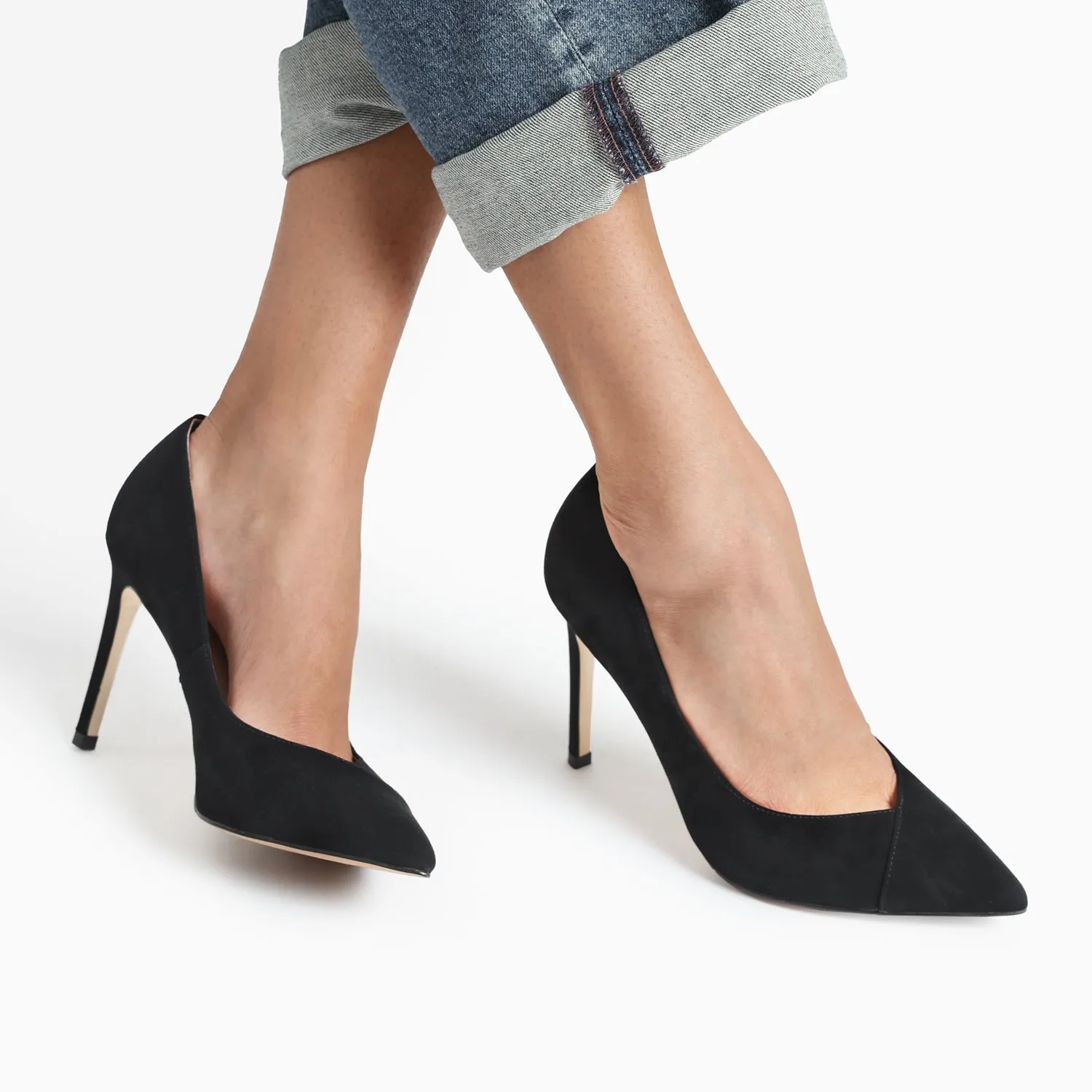 Naples Heel | Black suede Edgy Profile