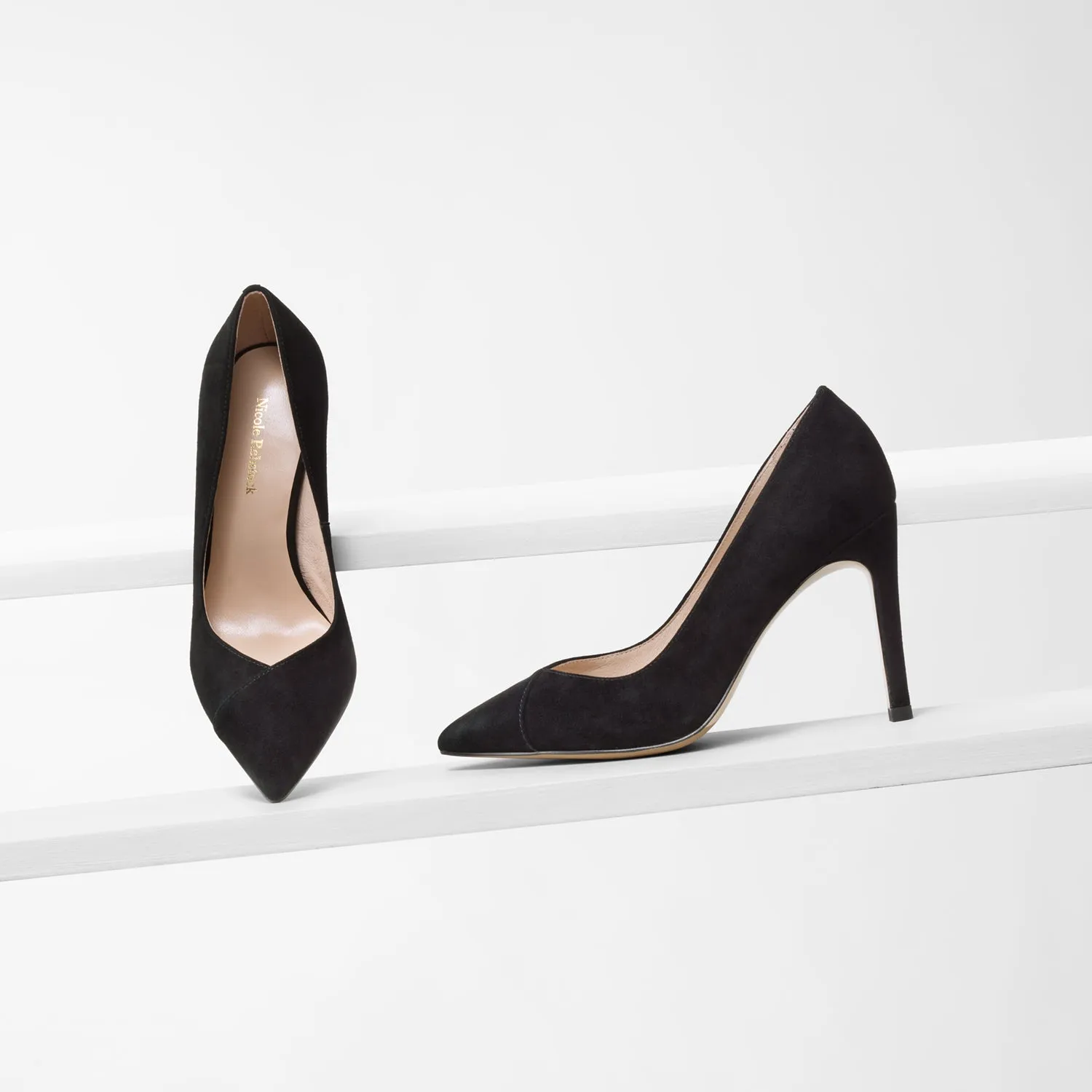 Naples Heel | Black suede Lace Up Comfortable Insole