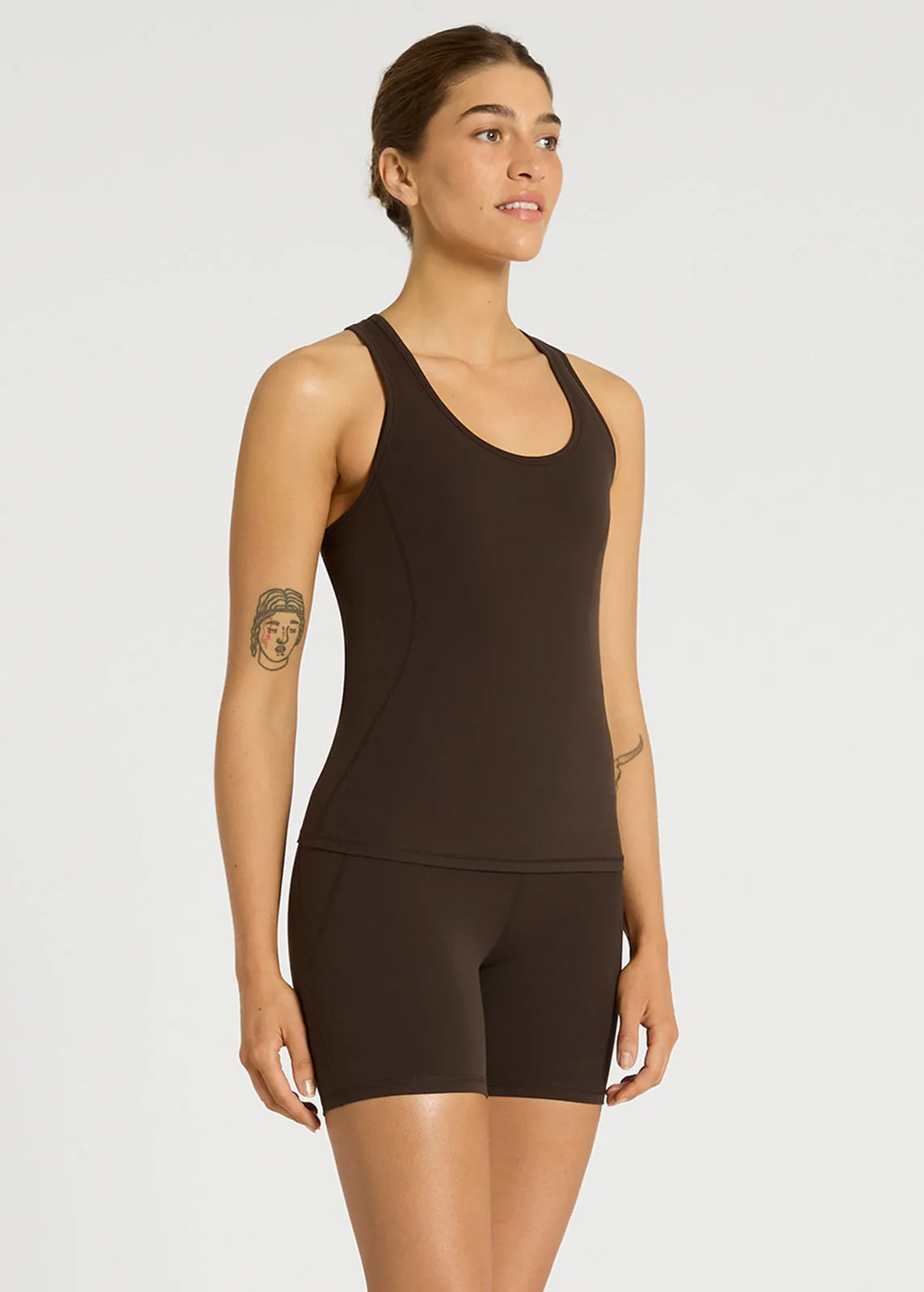 In Motion Racerback Tank Moisture Lock Layer V Neckline Options