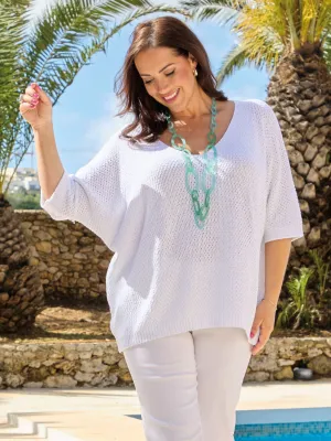 Indie Crochet Knit Jumper - White hypoallergenic material